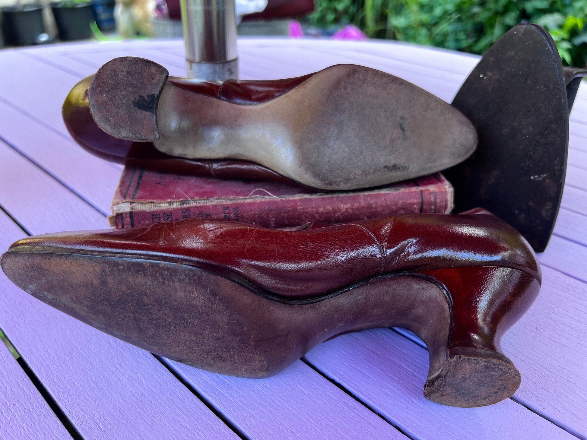 1920s Vintage Brown Leather Shoes Brown Suede UK3 - Vintage Court Shoe - Vintage Shoes, 20s Vintage Footwear, vintage shoes, brown leather