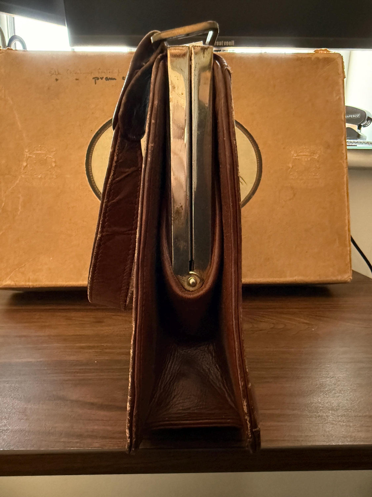 vintage red brown handbag brown ladies bag 1960s vintage bag, gold coloured clasp, 1960s leather handbag 60s brown bag, handbag