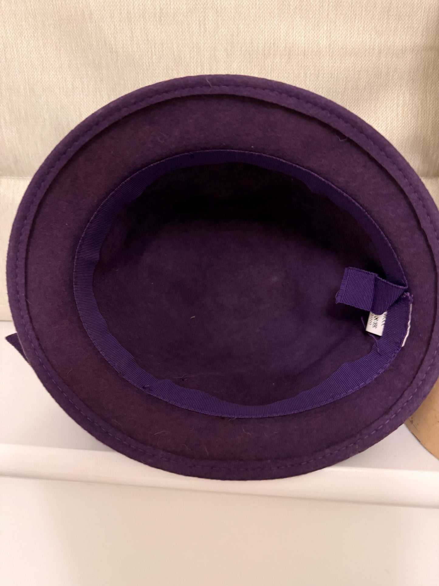1930s Style Plum Felt Cloche Hat | Vintage Purple Wool Tilt Hat | Art Deco Cocktail Hat | 30s 40s Style Ladies Winter Hat