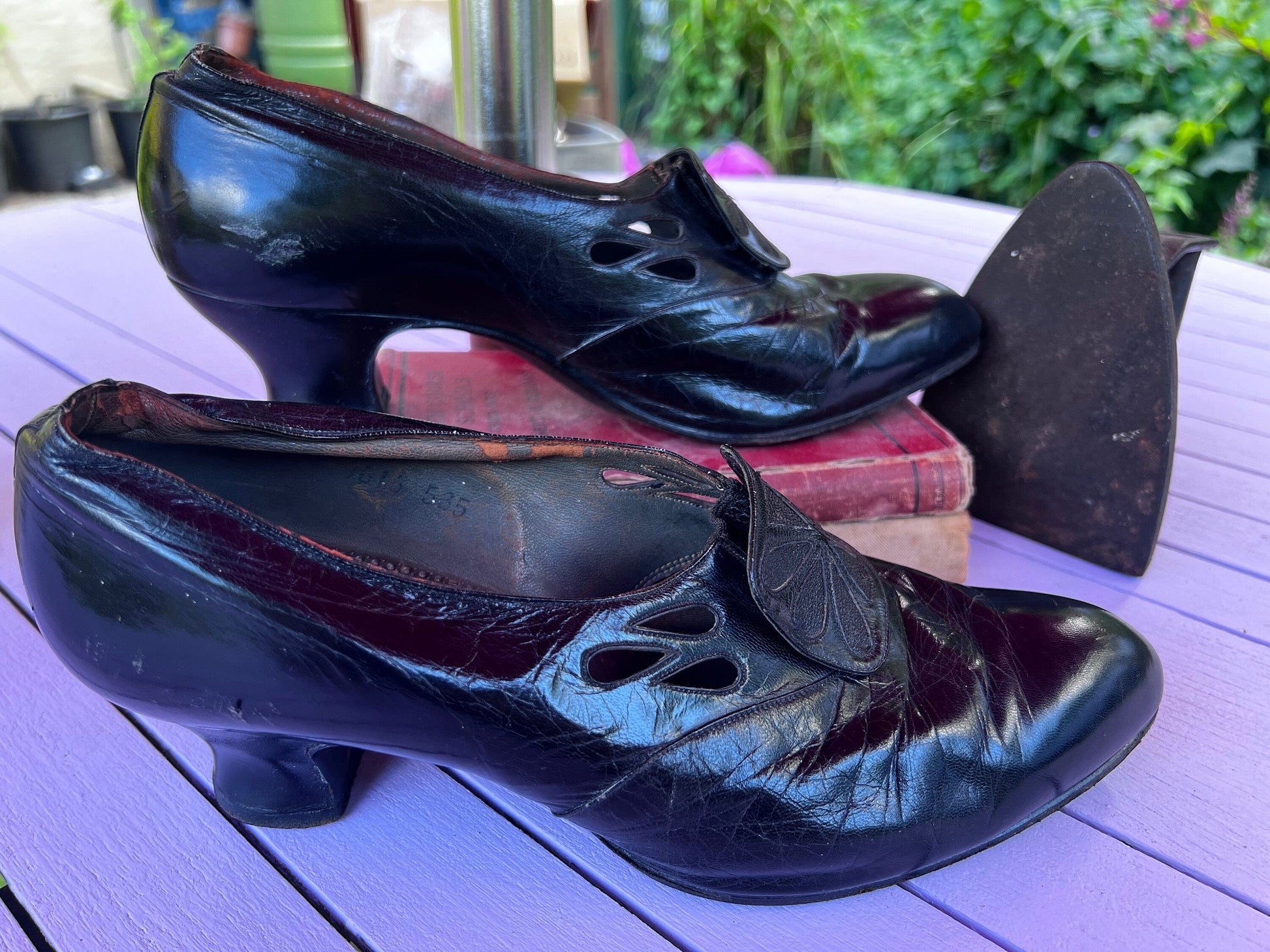 1940’s Vintage Shoes Black Suede Diana Shoes Black Suede UK6 - Vintage Court Shoe - Vintage Shoes, 1940s Vintage Footwear, vintage shoe