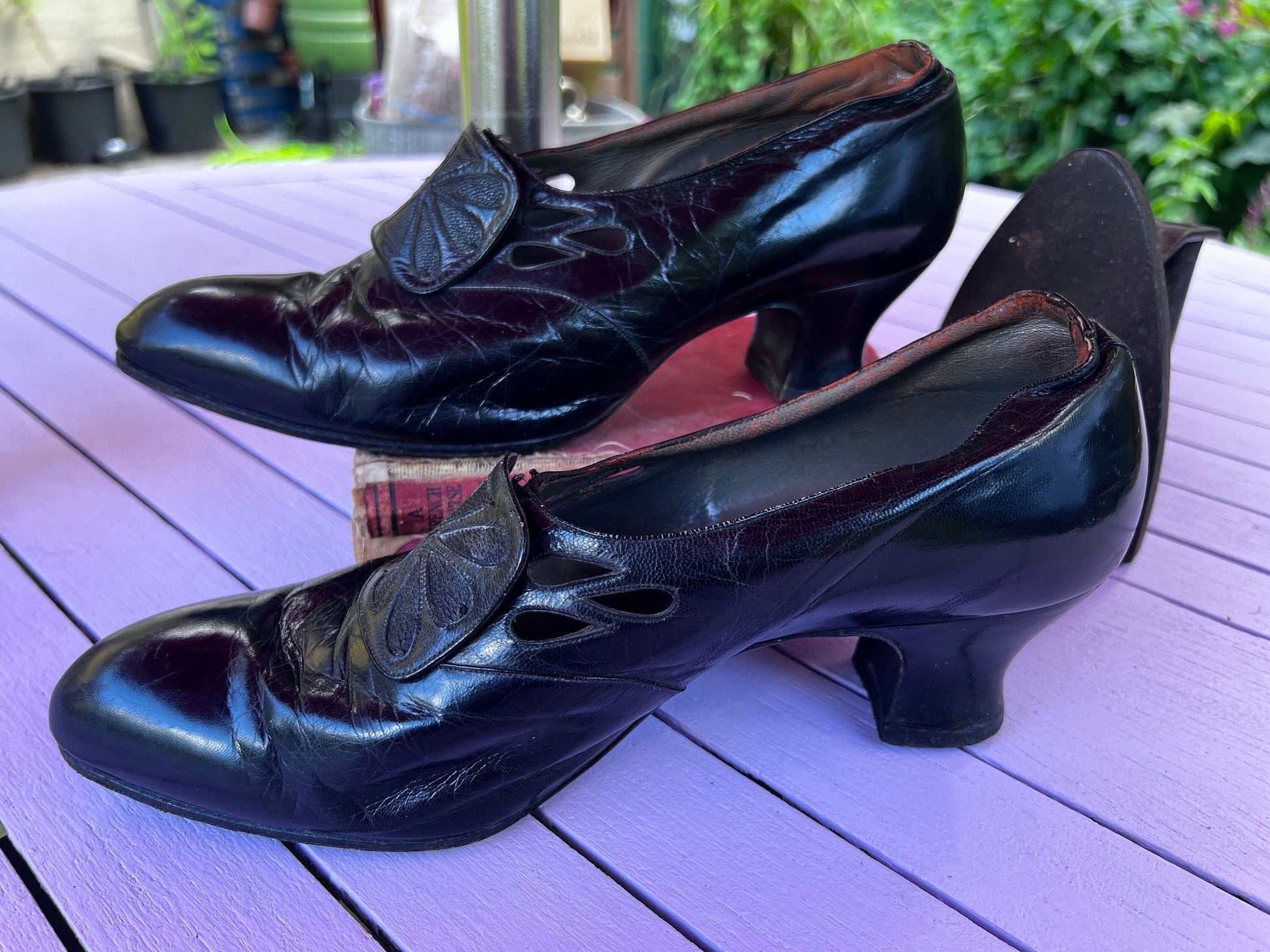 1940’s Vintage Shoes Black Suede Diana Shoes Black Suede UK6 - Vintage Court Shoe - Vintage Shoes, 1940s Vintage Footwear, vintage shoe