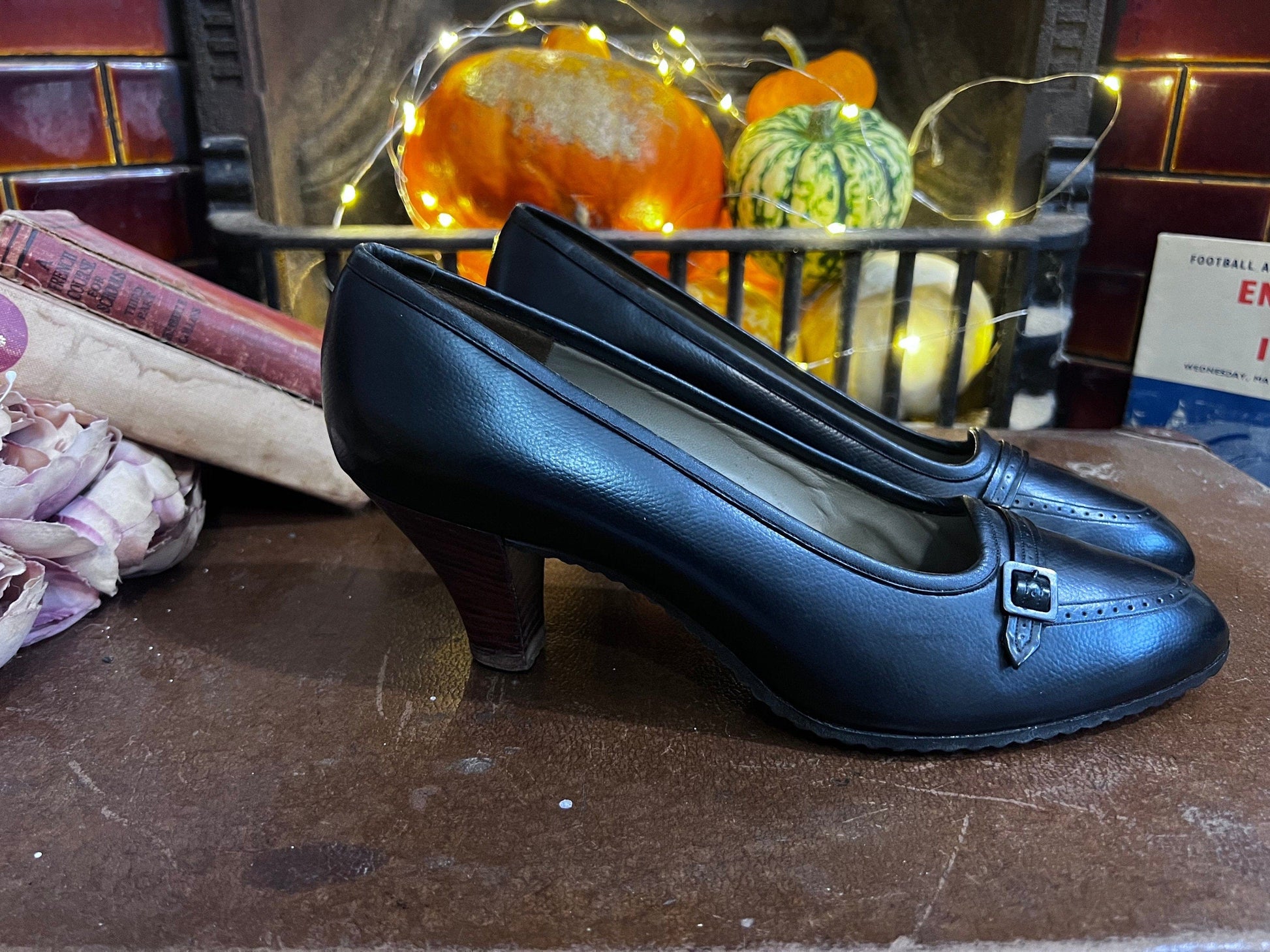 1940’s Vintage Shoes Black Suede Rayne Shoes Black Suede UK6 - Vintage stiletto - Vintage Shoes, 1940s Rayne Shoes, vintage shoes RAYNE
