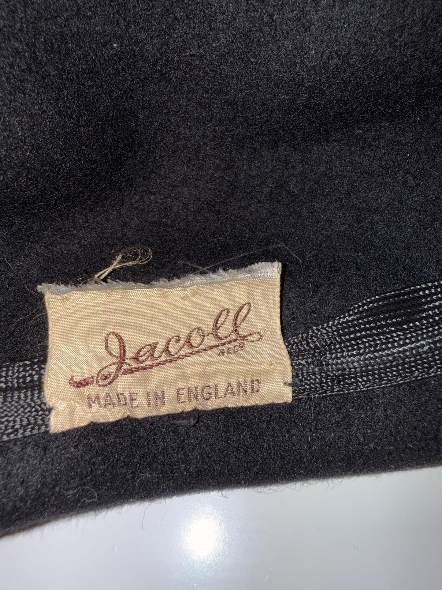 1940s Black Felt Percher Hat by Jacoll | Vintage 40s Tilt Hat | Classic Wool Cloche | WWII Era Hat | Goodwood Revival