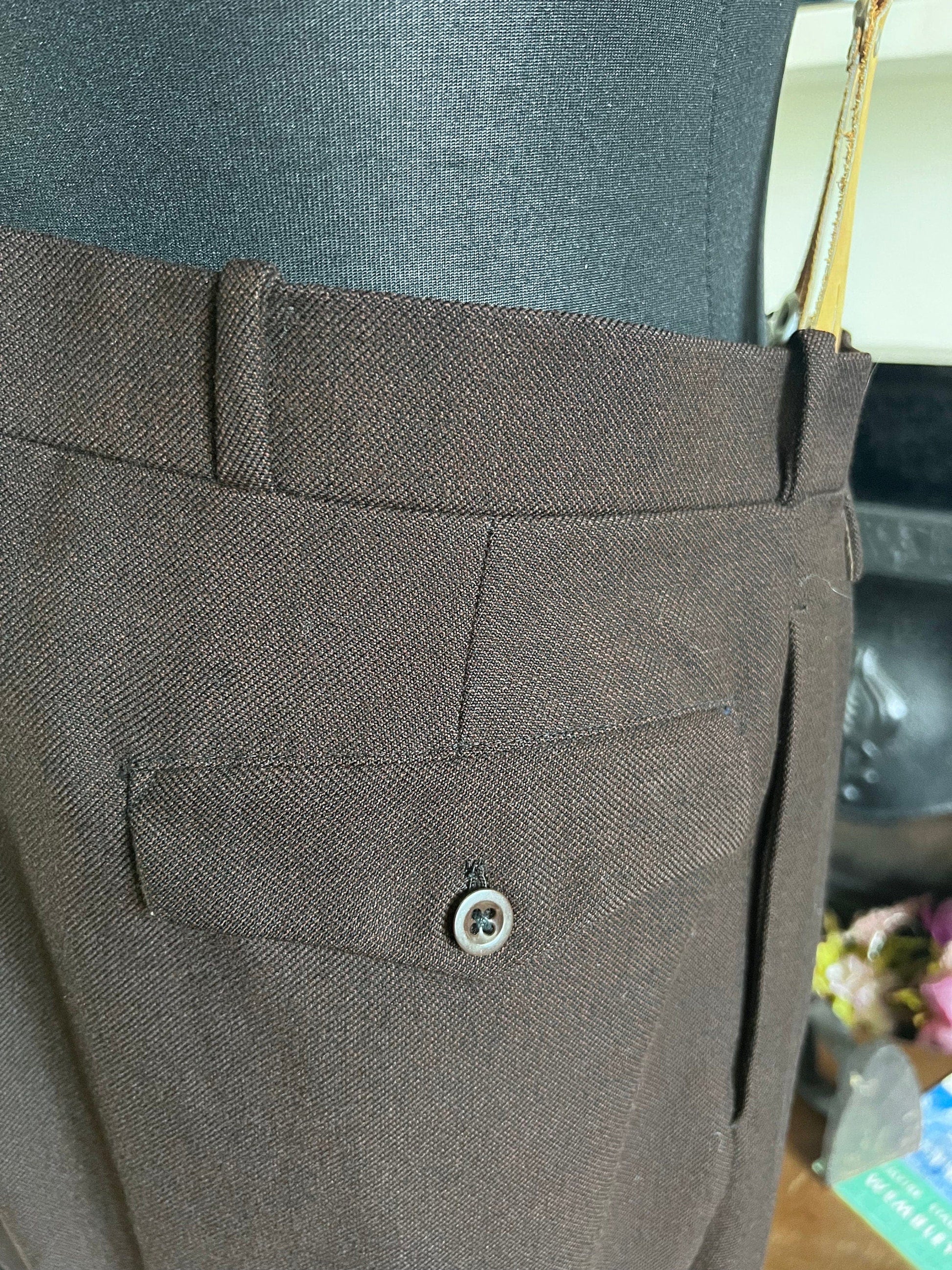 1940s Vintage Mens Brown, 2 Piece Suit, Trouser, Jacket, Mens Brown 40s suit, brown wool suit, Trousers, Jacket, Braces, 40ss vintage suit