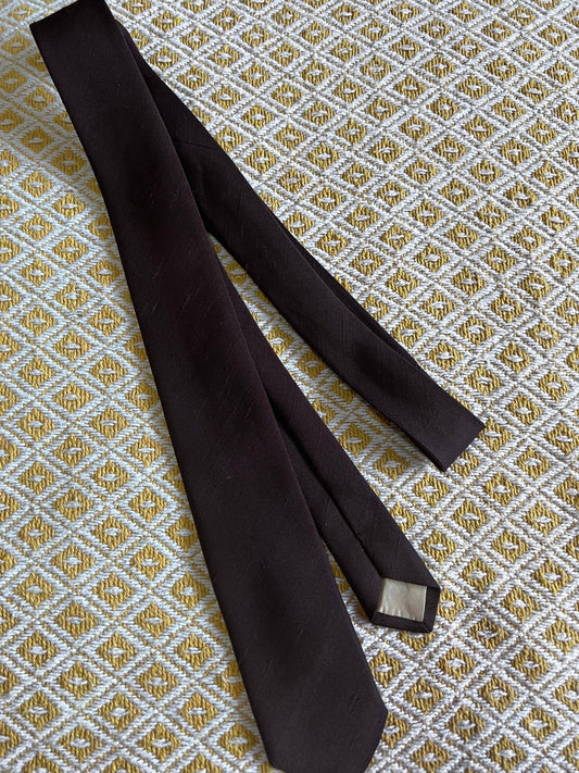 1950s 1960s Mens Skinny Necktie Tie, brown   check tie, Vintage Tie, Vintage Necktie, 50s 60s Tie, vintage neckwear