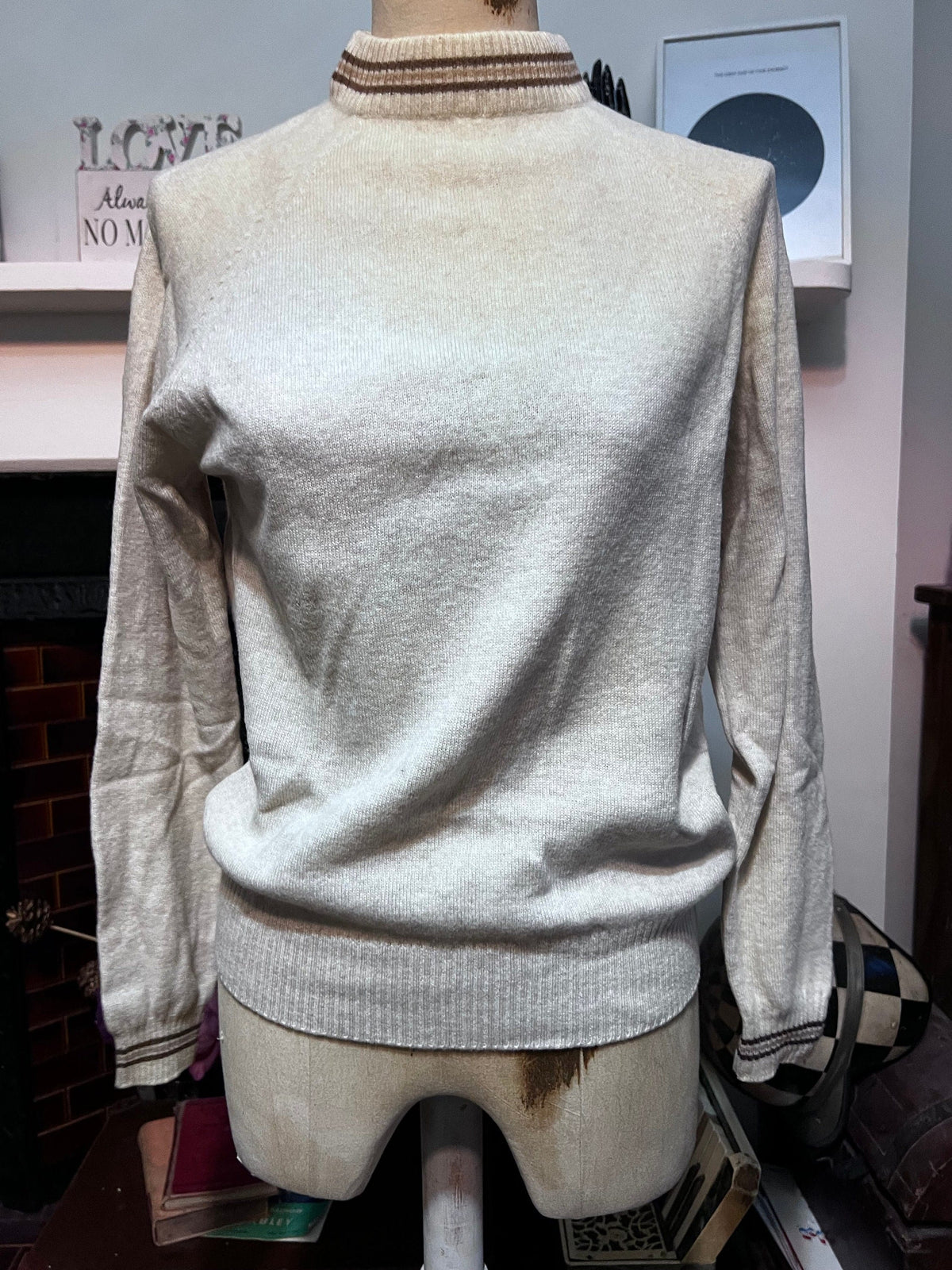 Vintage cream jumper lambswool jumper cream jumper, cream vintage knitwear, vintage pullover, vintage jumper, 1950s Vintage jumper, knitwear