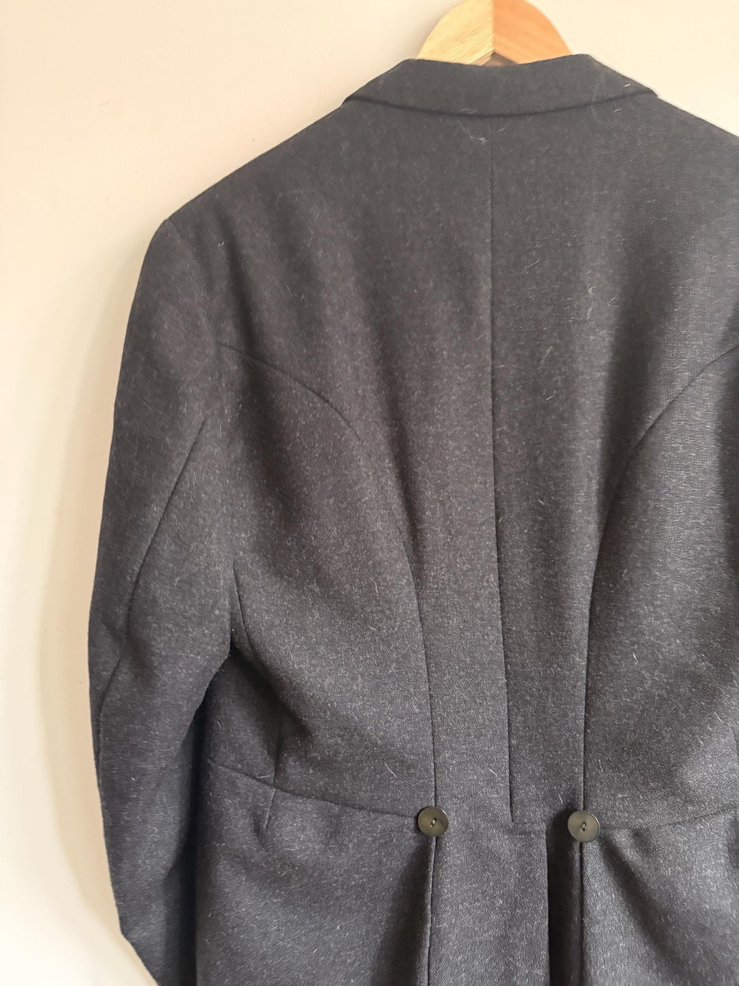 1952 French Bespoke Morning Coat by Bindinelli Paris – Black Wool Tailcoat – 1950s Formal Menswear
