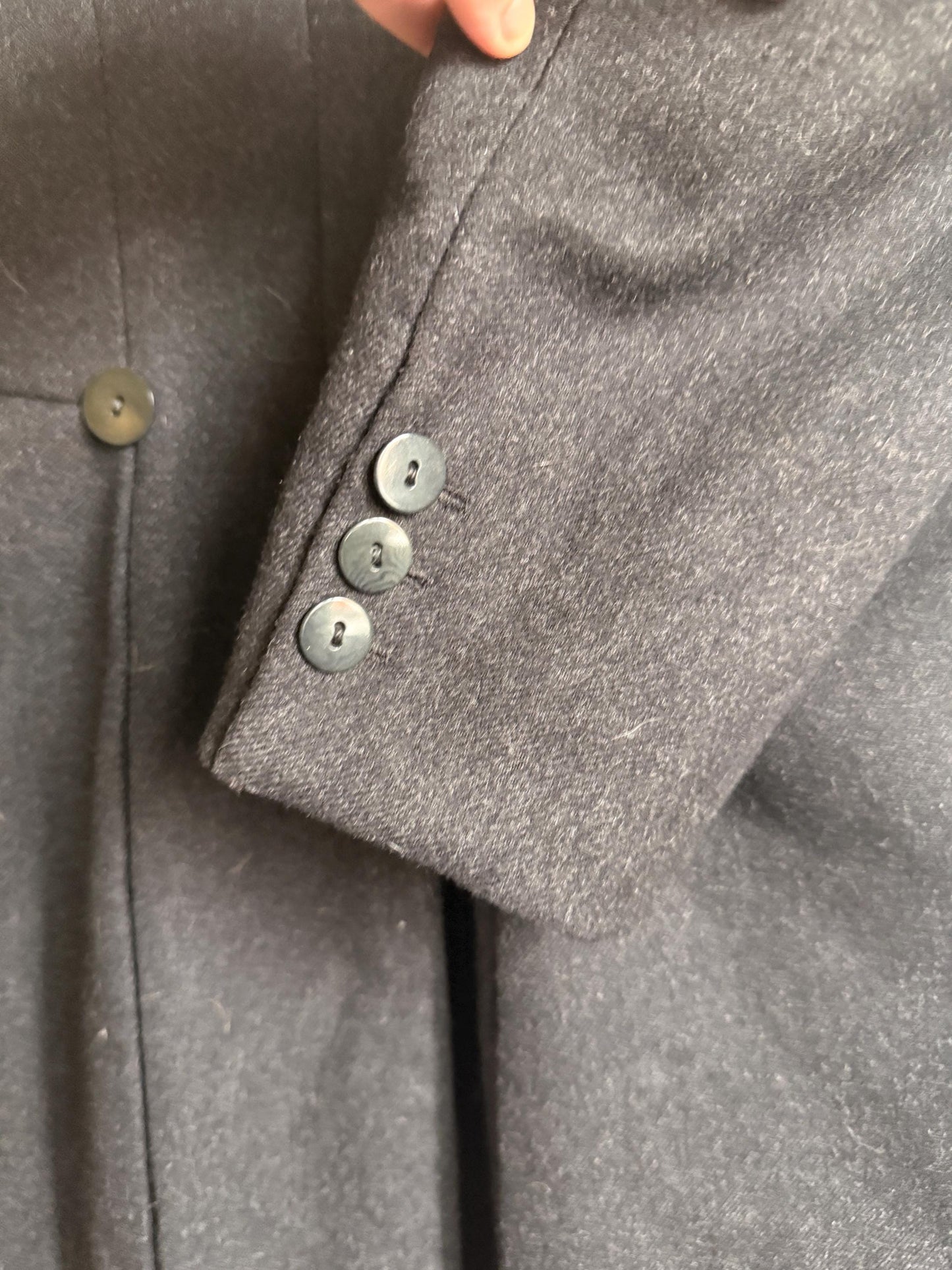 1952 French Bespoke Morning Coat by Bindinelli Paris – Black Wool Tailcoat – 1950s Formal Menswear