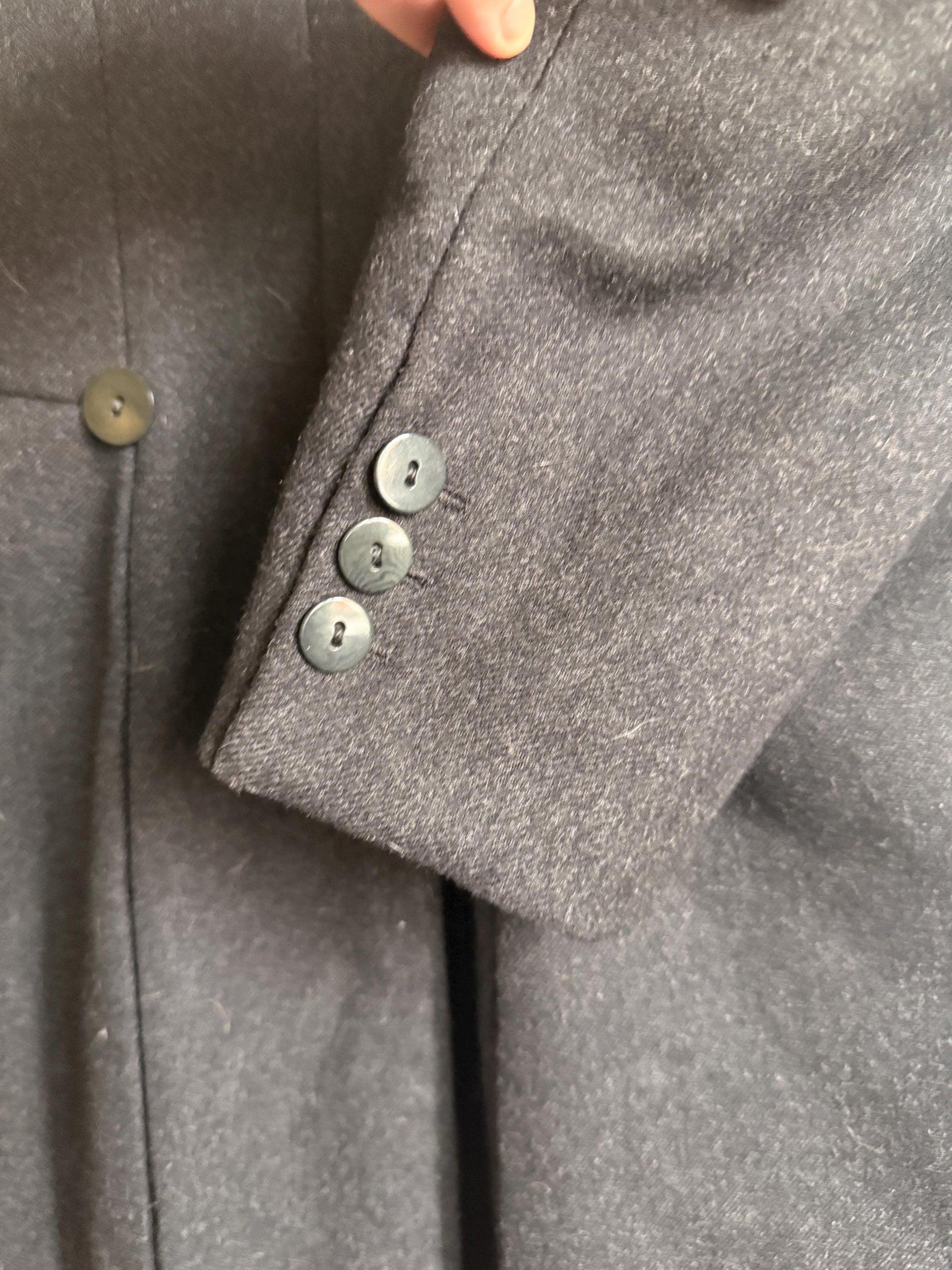 1952 French Bespoke Morning Coat by Bindinelli Paris – Black Wool Tailcoat – 1950s Formal Menswear