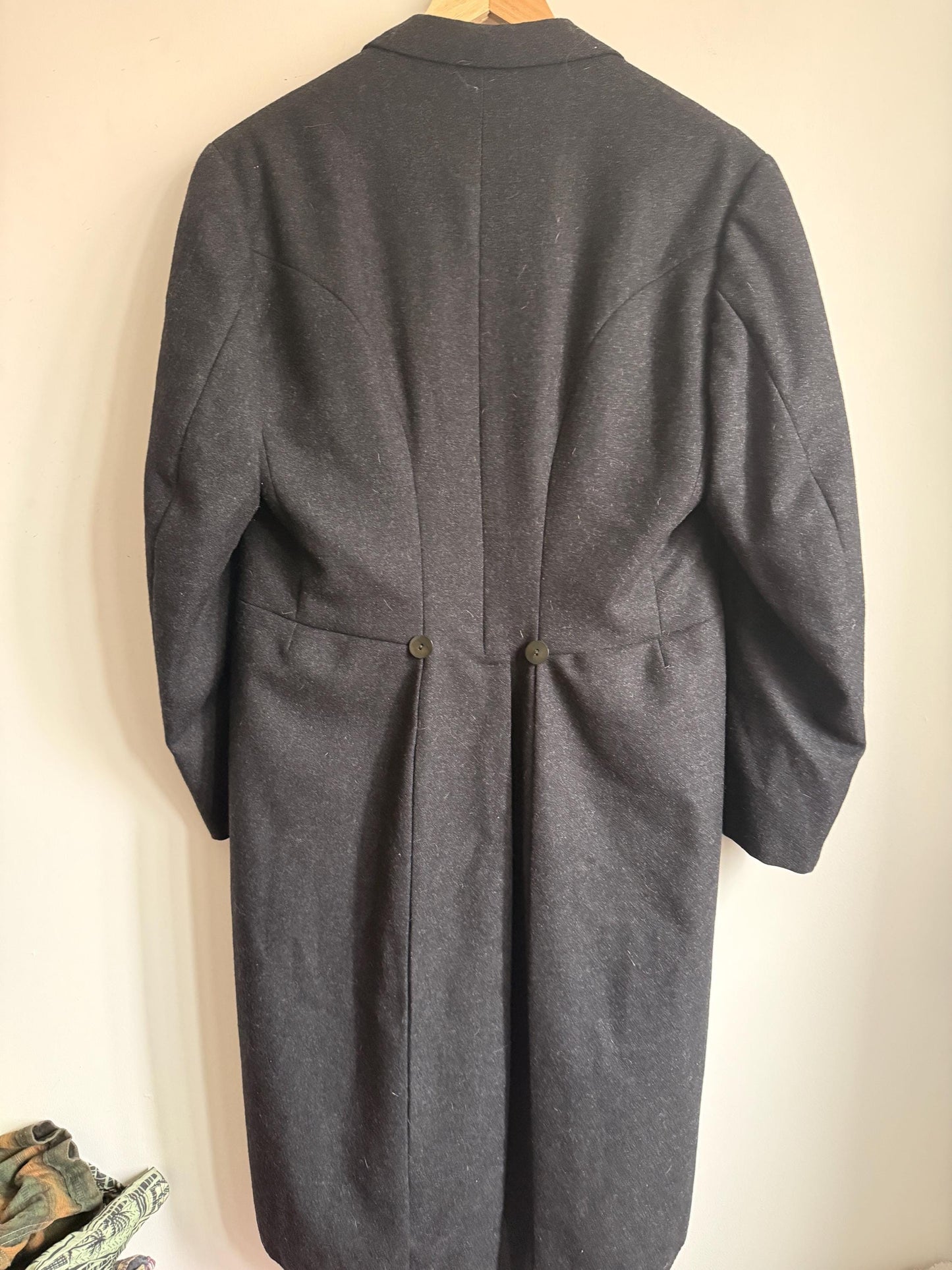 1952 French Bespoke Morning Coat by Bindinelli Paris – Black Wool Tailcoat – 1950s Formal Menswear