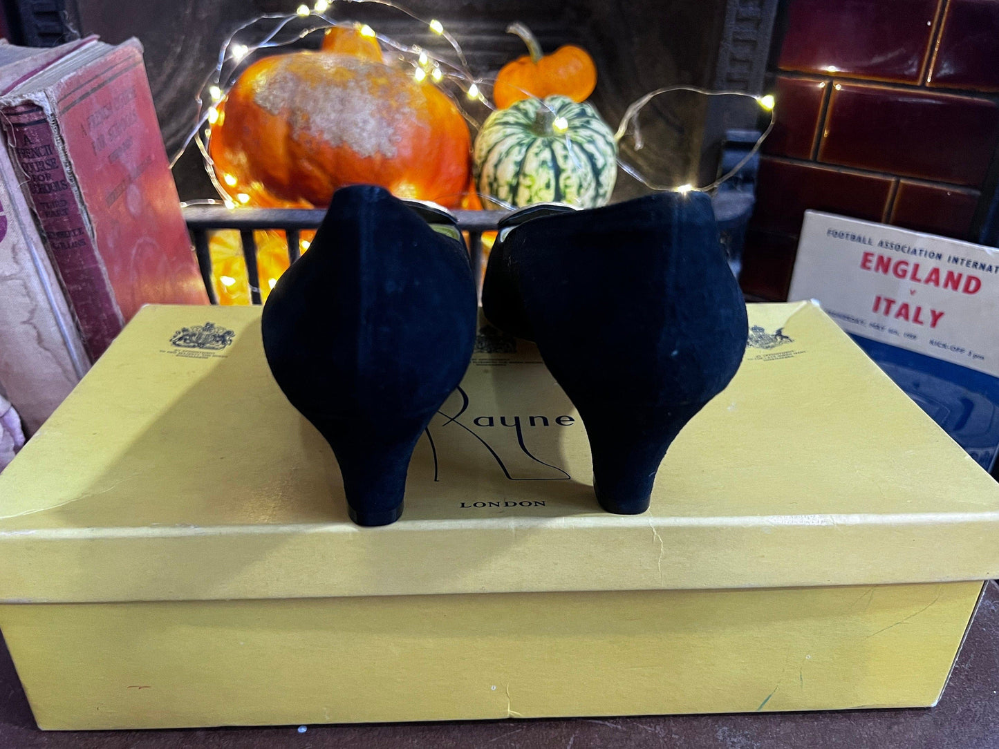 1960’s Vintage Shoes Black Suede Buckle Rayne Shoes Black Suede UK6 - Vintage UNWORN Vintage Shoes, 60s Rayne Shoes, vintage shoes with box