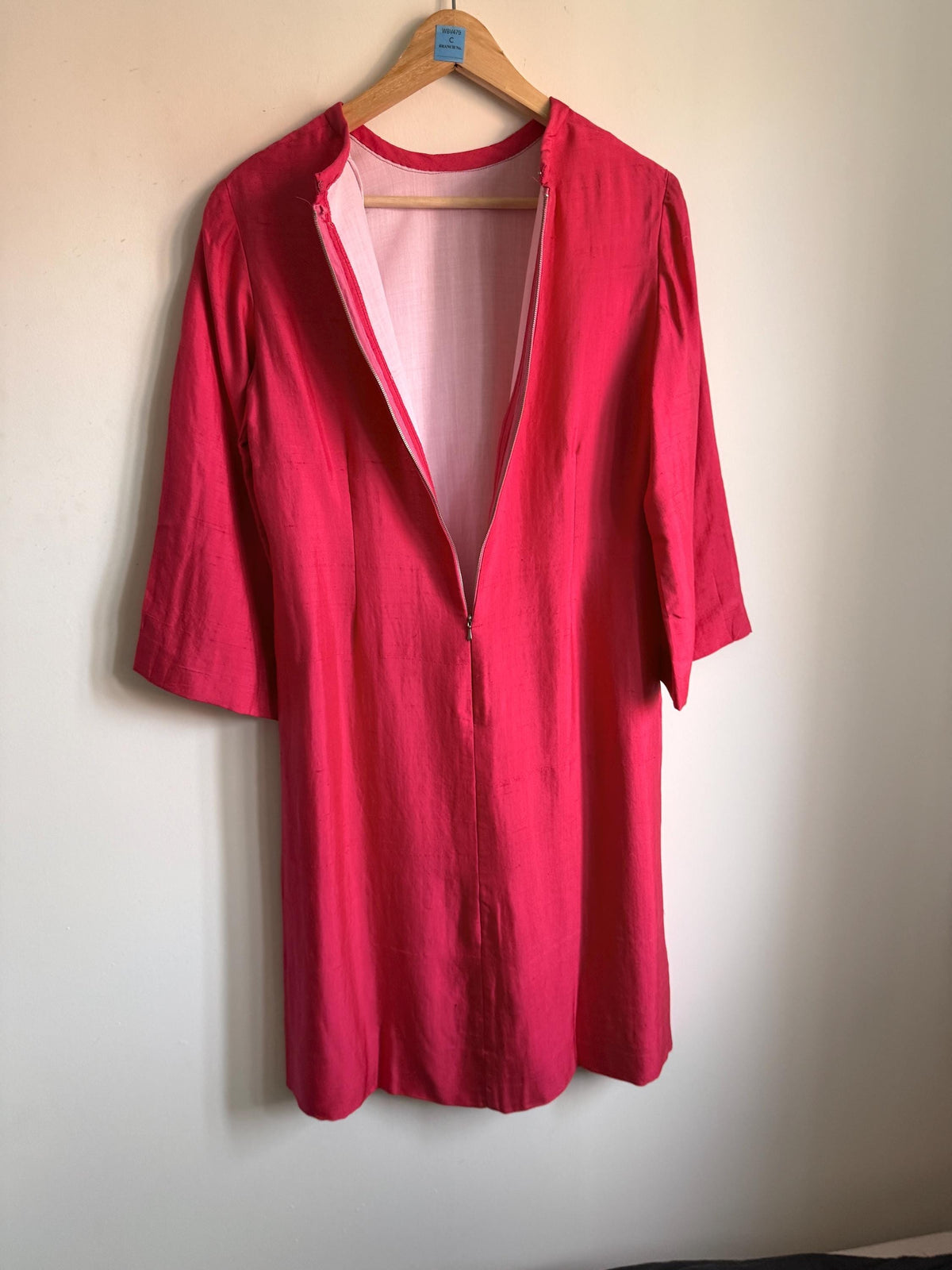 1960s Cerise Pink Shift Dress, Jackie O Style, Flared Sleeves, Occasion Wear