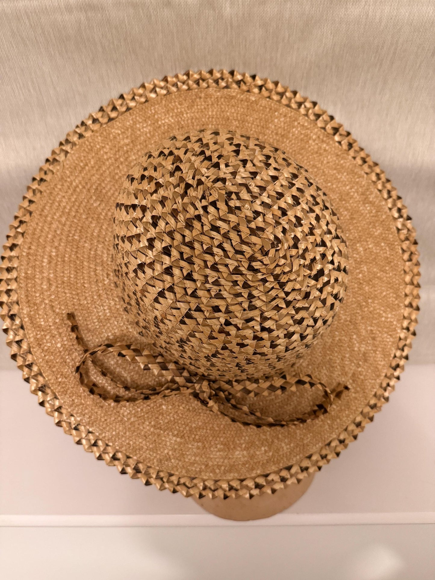 1980s Wide Brim Straw Sun Hat | 1940s Style Canopy Brim | Vintage Summer Occasion Wear