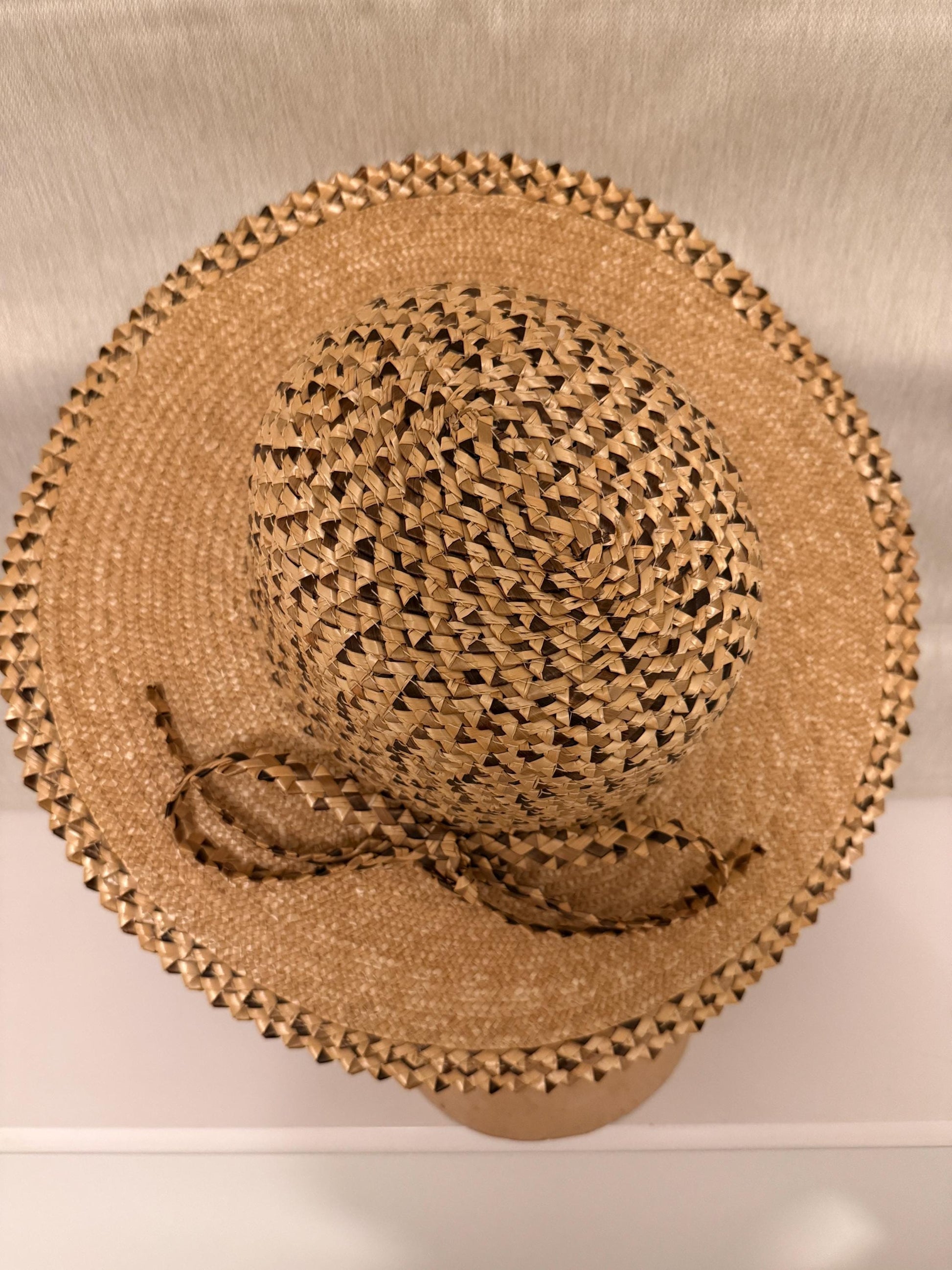 1980s Wide Brim Straw Sun Hat | 1940s Style Canopy Brim | Vintage Summer Occasion Wear