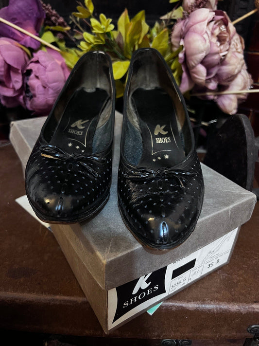 60’s Brown Shoes leather Buckle Nil Sim-ile Shoes Black Brown leather - Vintage UNWORN Vintage Shoes, 60s Shoes, vintage shoes & box UK2.5