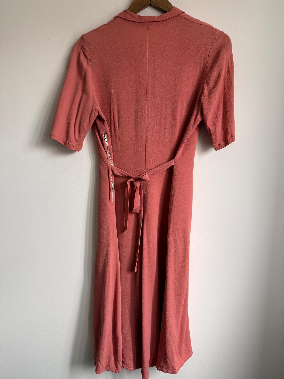 Authentic 1940s Rayon Crepe Day Dress | Vintage Dusty Rose Tea Dress | WWII Era Side Zip Dress | Original 1940s Fashion CC41