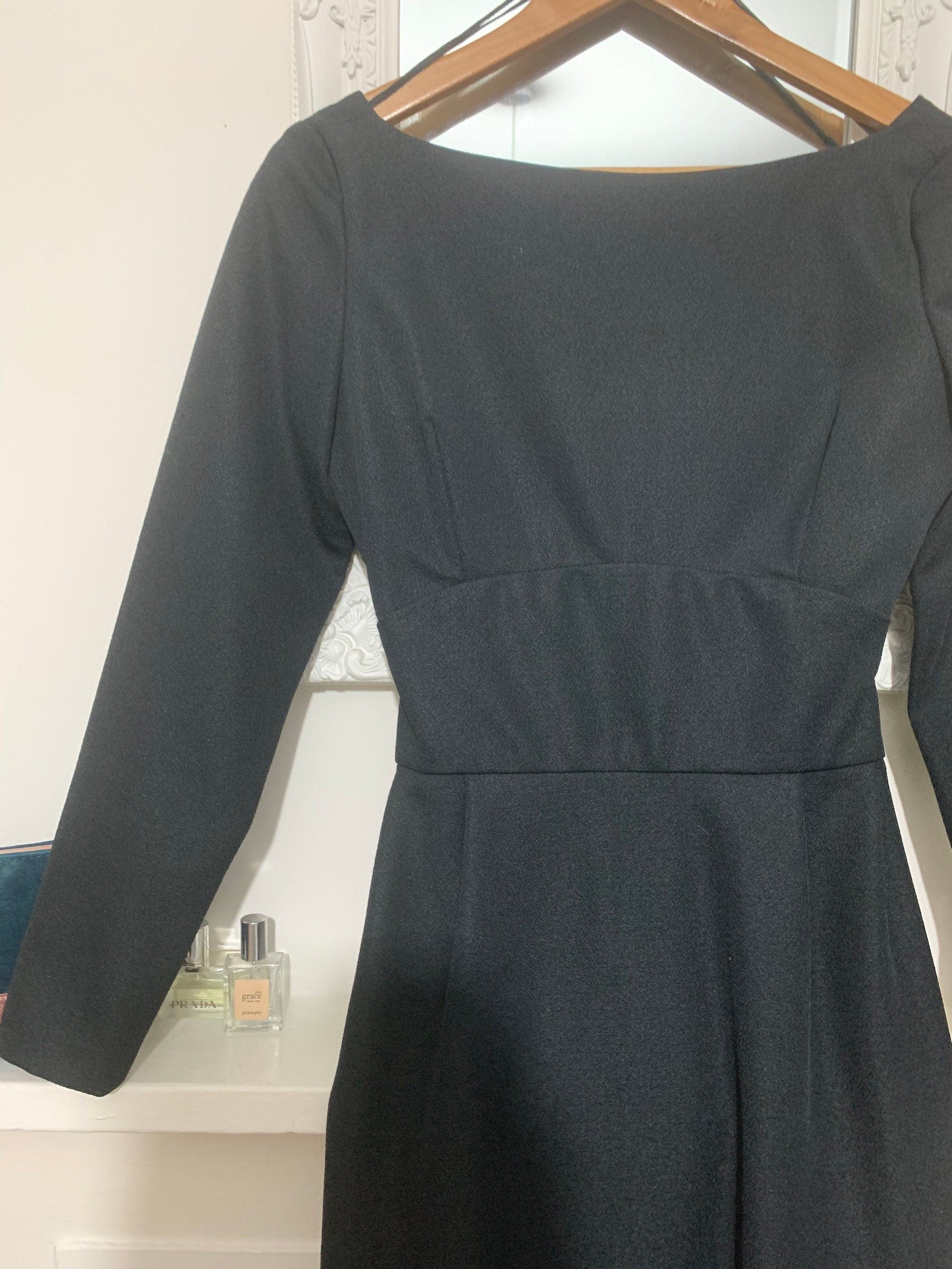 Black Open Back Vintage Maxi Dress - Exceptional Condition - 1960s Poly Peck - Sybil Zelker