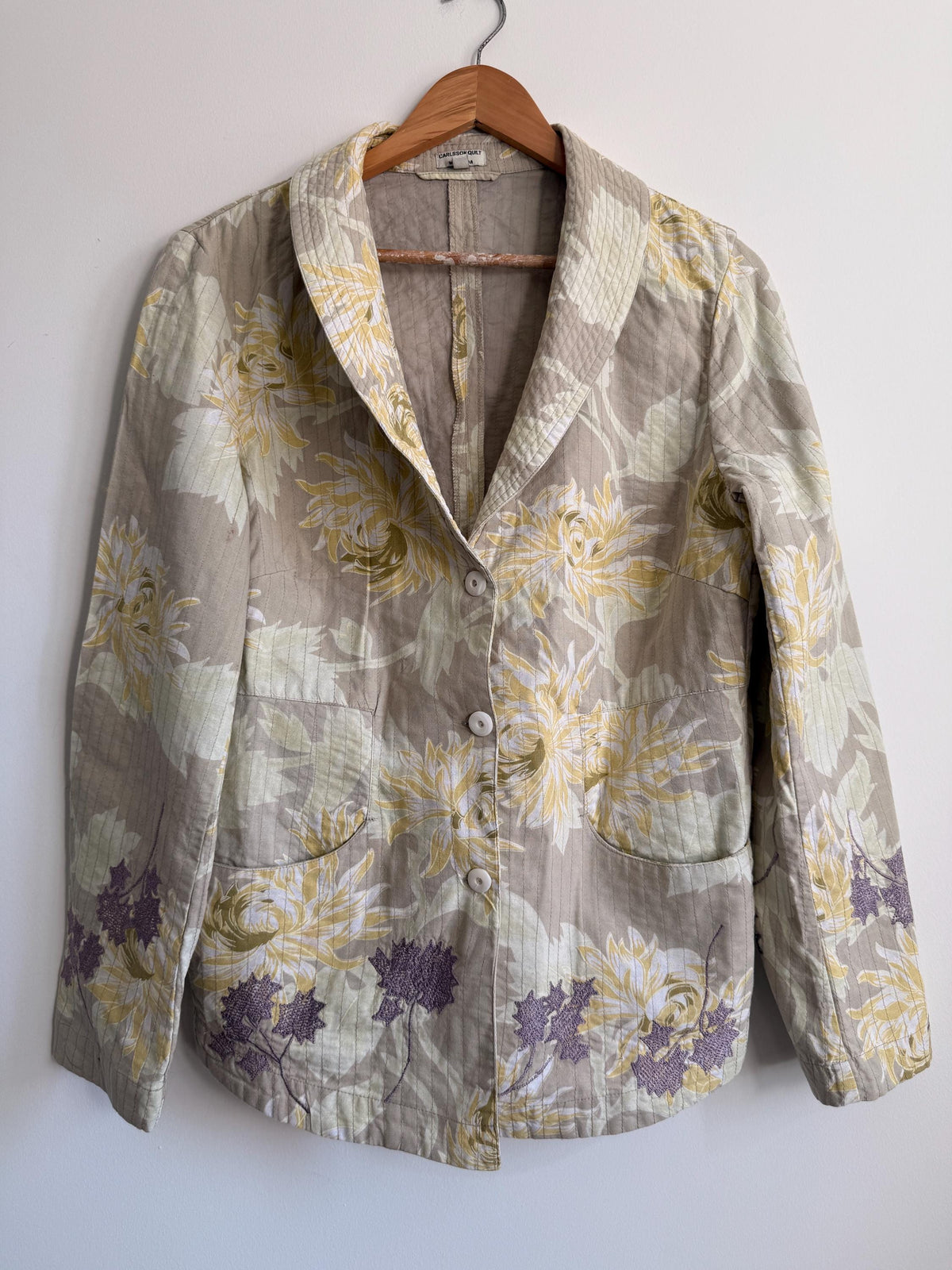 Noa Noa Quilted Jacket Carlsson Quilt XL Vintage Floral Jacket Scandinavian Cottagecore Cotton Jacket Boho Layering Piece