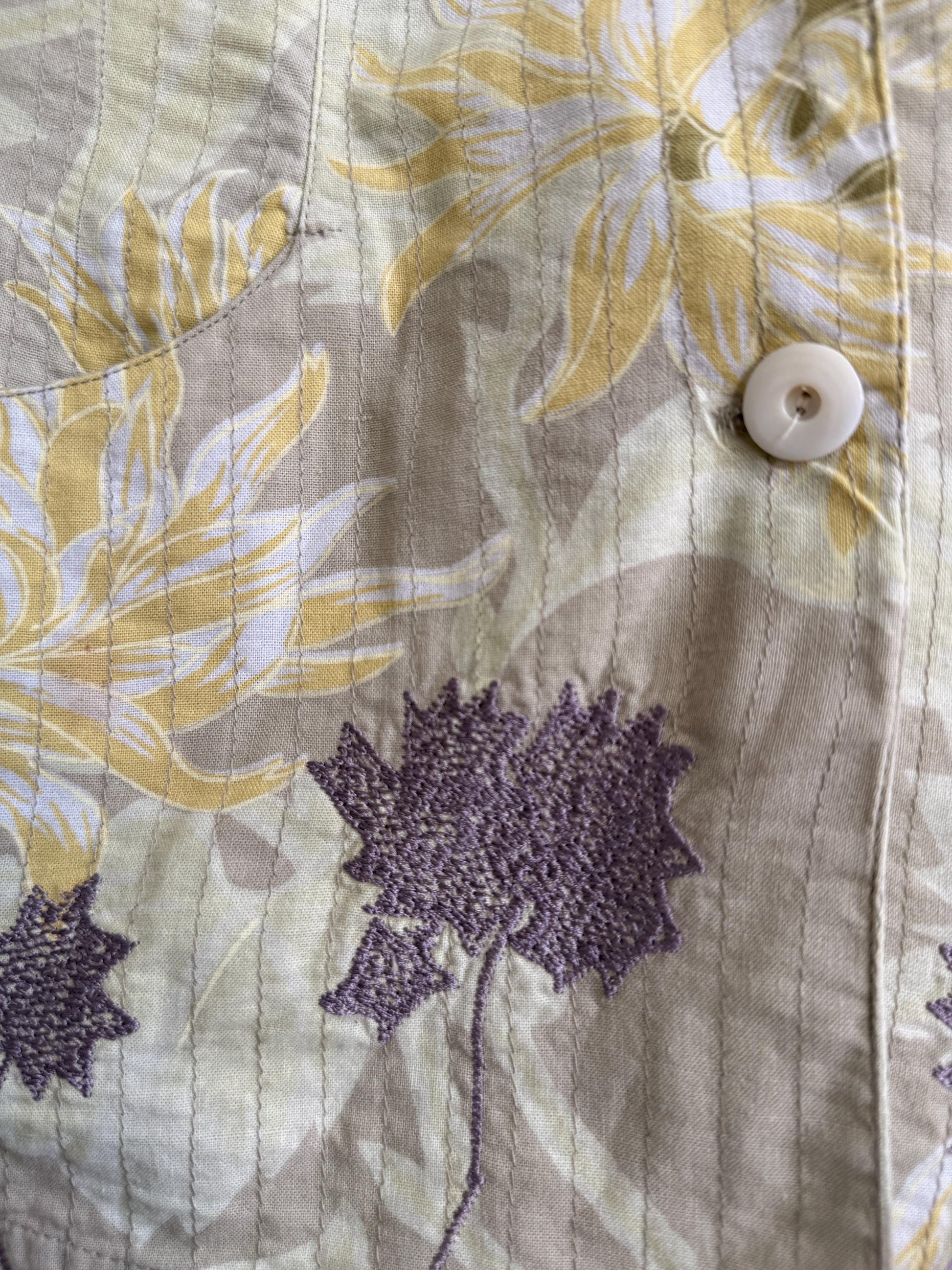 Noa Noa Quilted Jacket Carlsson Quilt XL Vintage Floral Jacket Scandinavian Cottagecore Cotton Jacket Boho Layering Piece