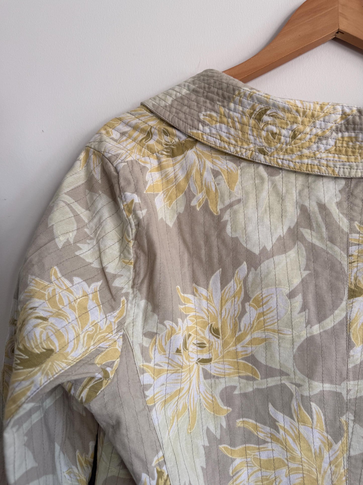 Noa Noa Quilted Jacket Carlsson Quilt XL Vintage Floral Jacket Scandinavian Cottagecore Cotton Jacket Boho Layering Piece