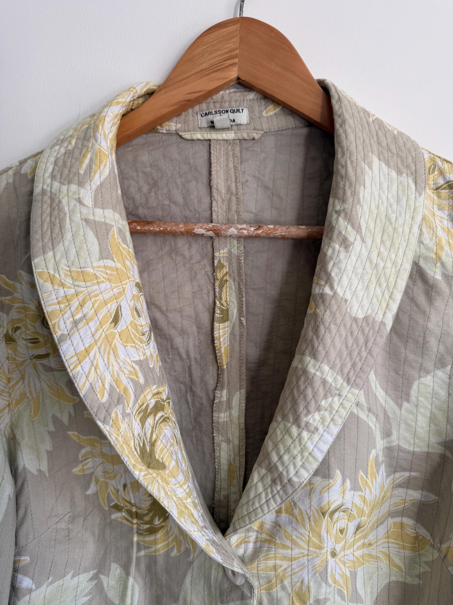 Noa Noa Quilted Jacket Carlsson Quilt XL Vintage Floral Jacket Scandinavian Cottagecore Cotton Jacket Boho Layering Piece