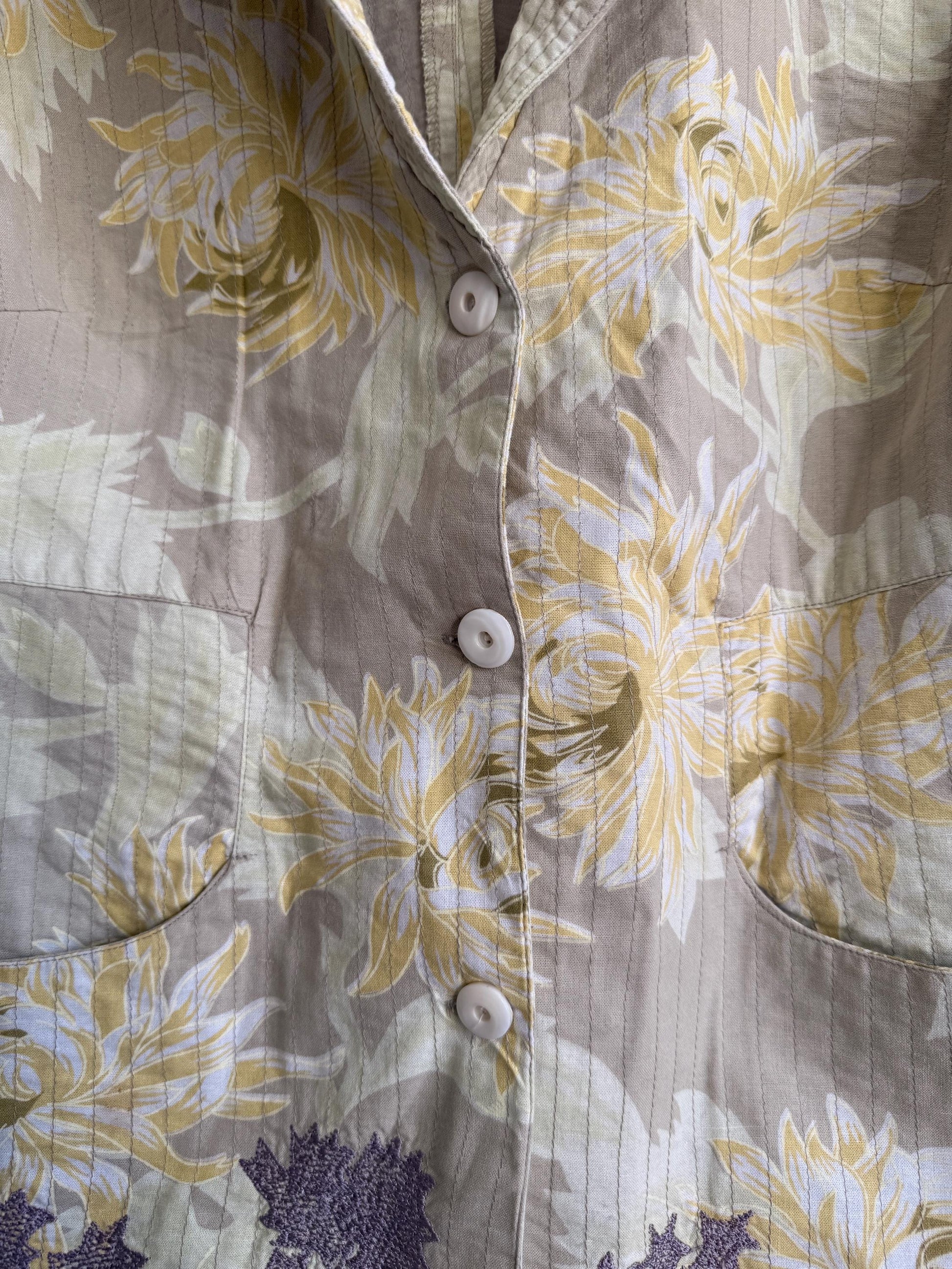 Noa Noa Quilted Jacket Carlsson Quilt XL Vintage Floral Jacket Scandinavian Cottagecore Cotton Jacket Boho Layering Piece