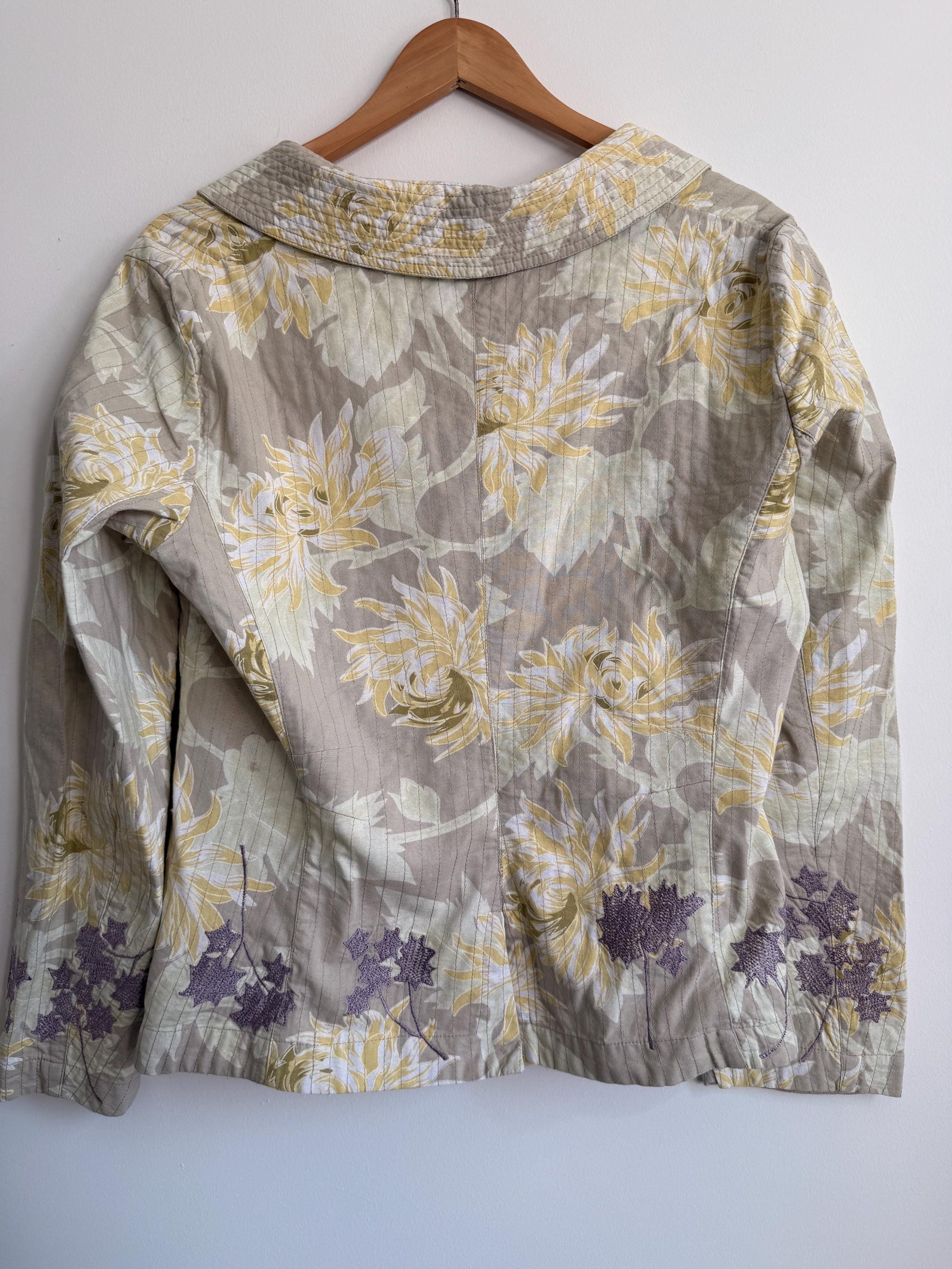 Noa Noa Quilted Jacket Carlsson Quilt XL Vintage Floral Jacket Scandinavian Cottagecore Cotton Jacket Boho Layering Piece