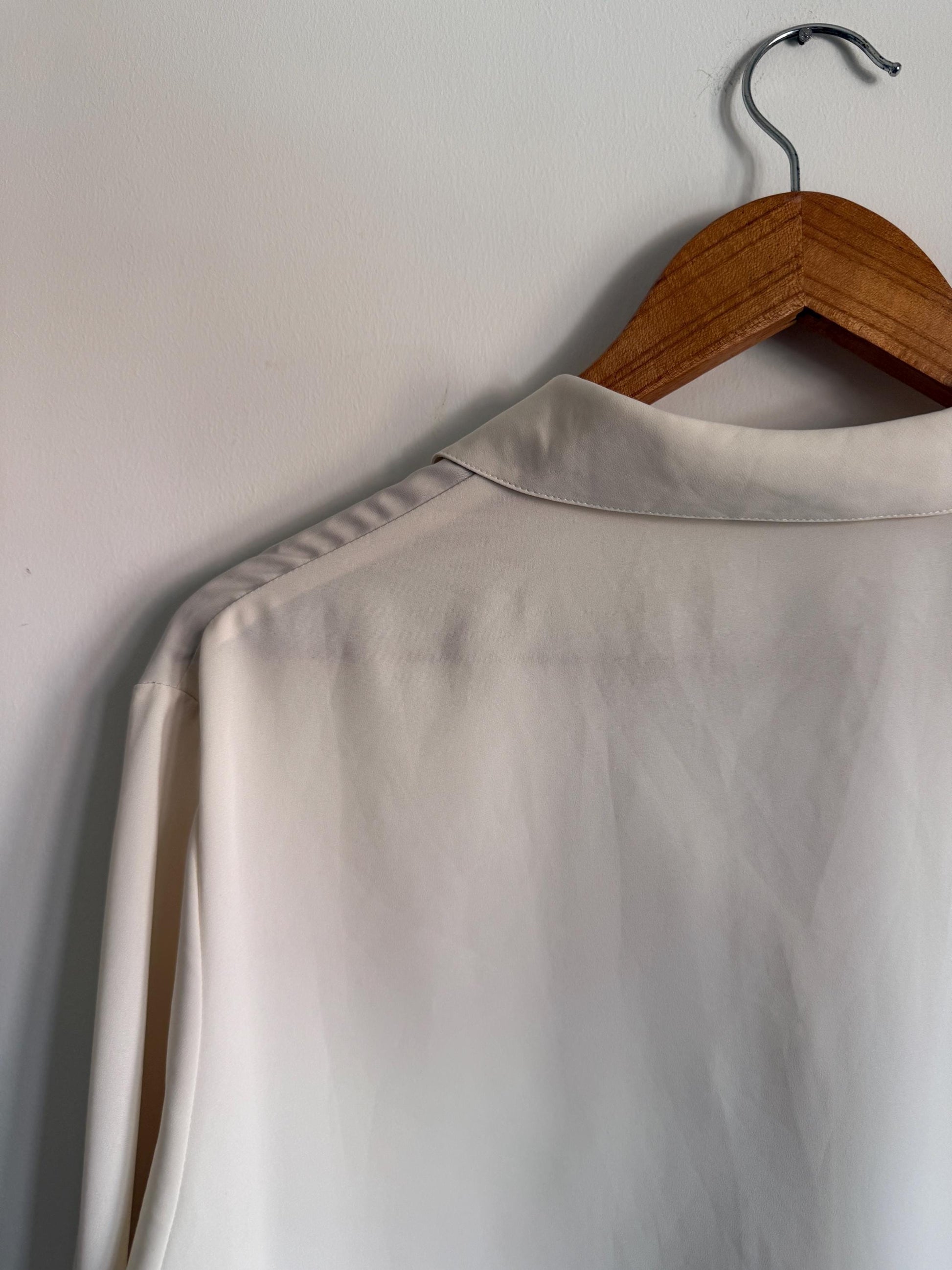 Vintage Eastex Cream Embroidered Blouse | Ivory Floral Pintuck Shirt