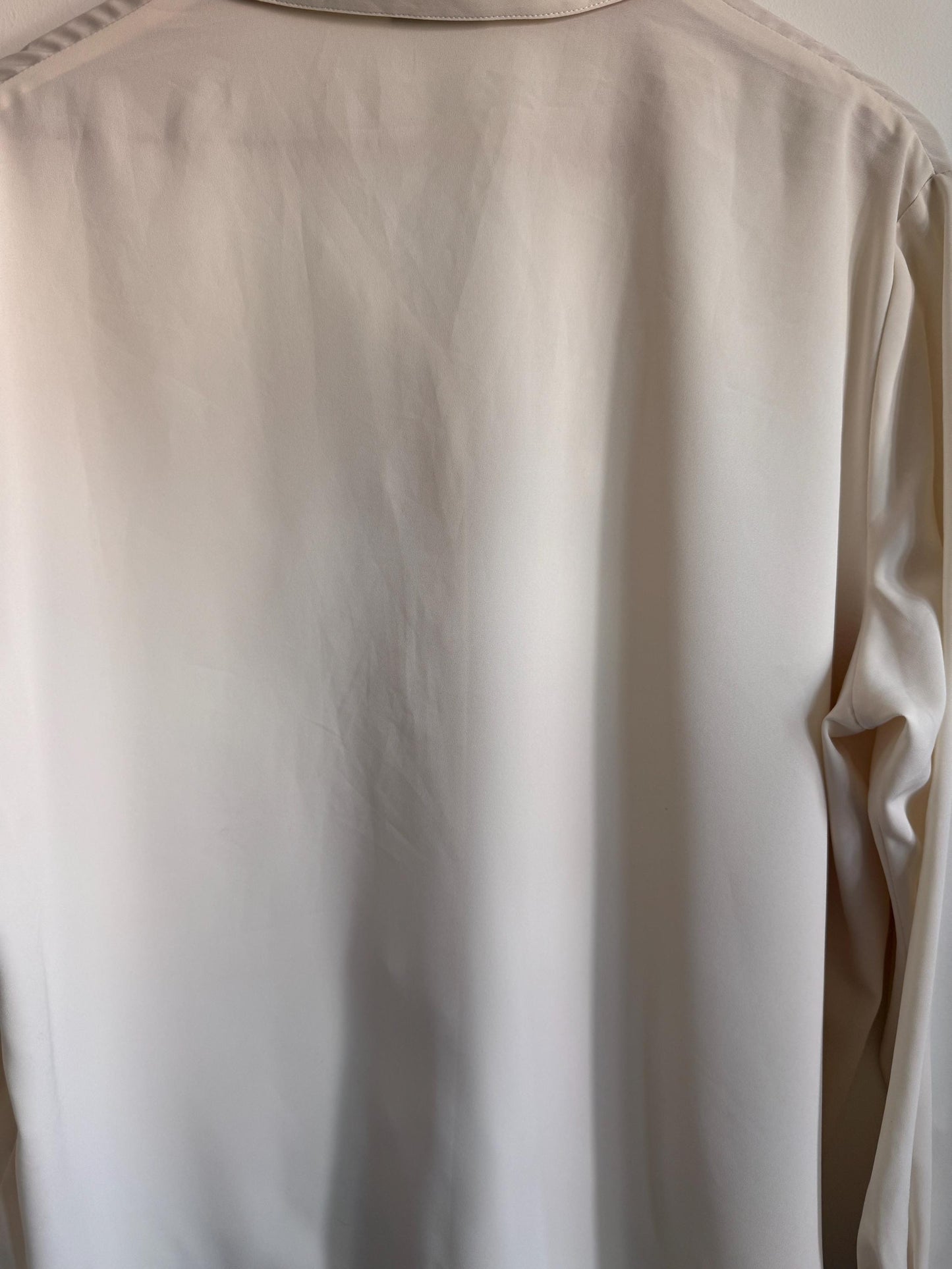 Vintage Eastex Cream Embroidered Blouse | Ivory Floral Pintuck Shirt
