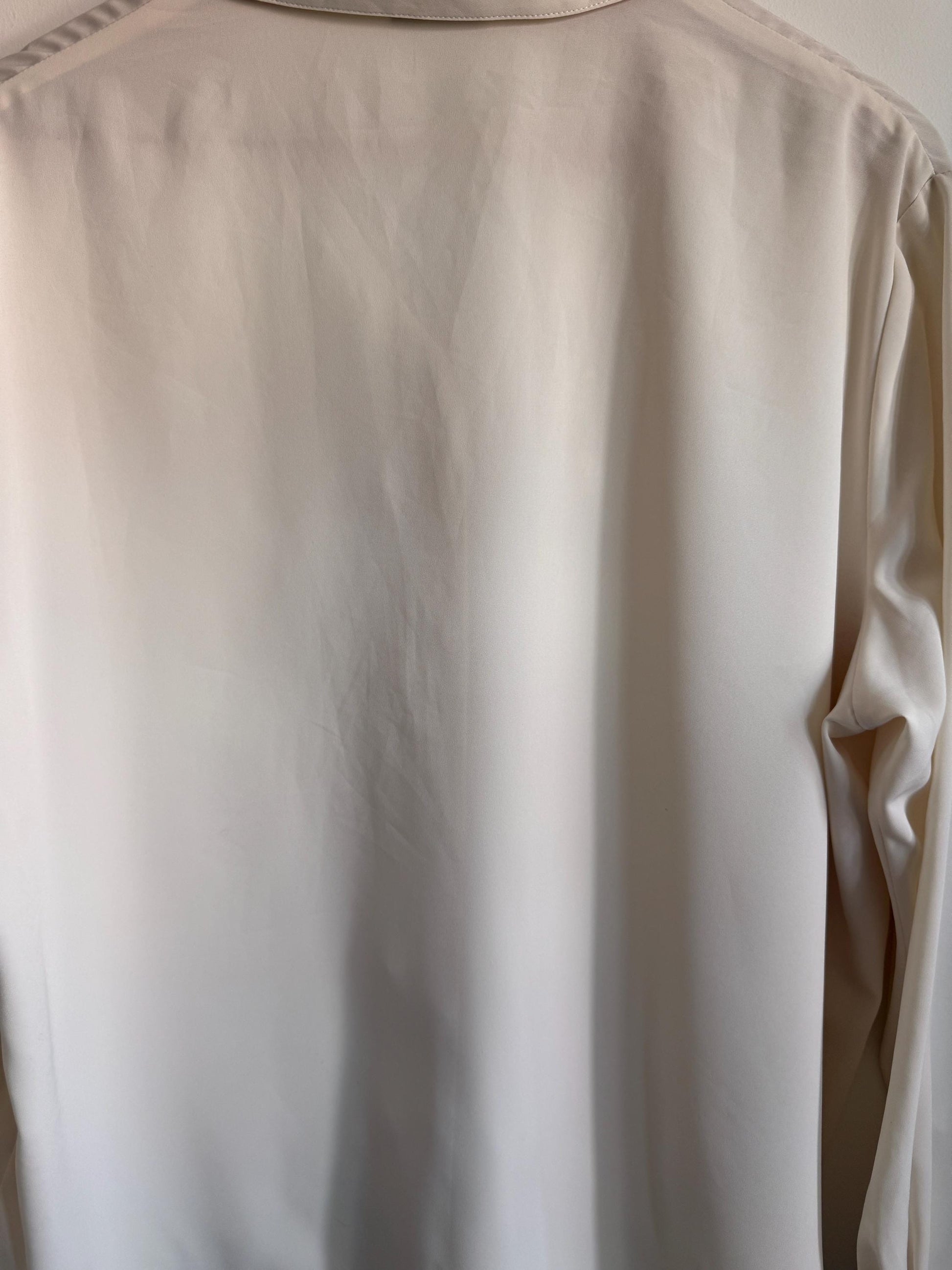Vintage Eastex Cream Embroidered Blouse | Ivory Floral Pintuck Shirt