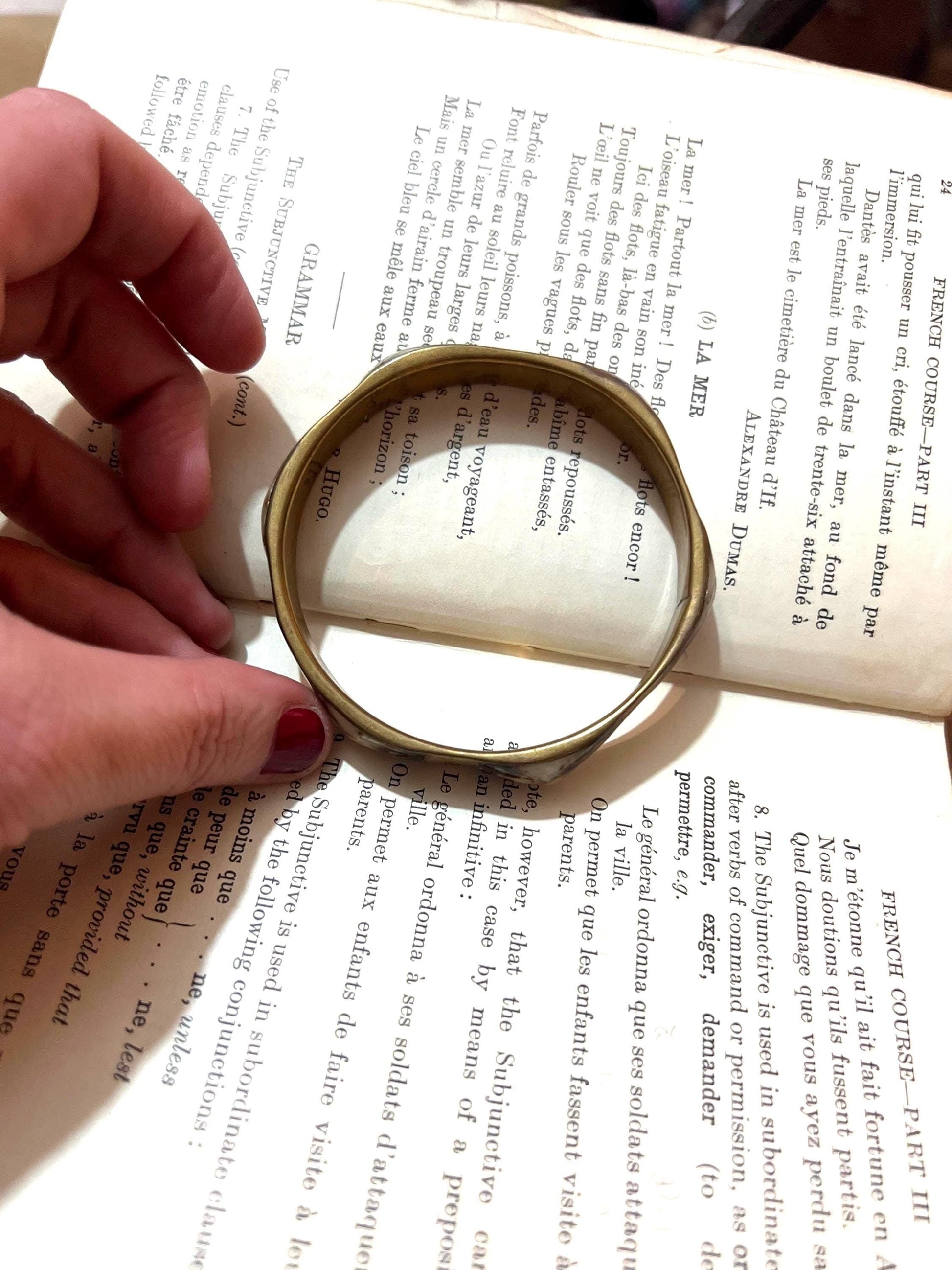 Brown Vintage Bangle, Metal Enamel Brown, Brown Bangle, Metal enamel Bangle, 1940s, 1950s, Stacking Bangle, Vintage Jewellery, Enamel