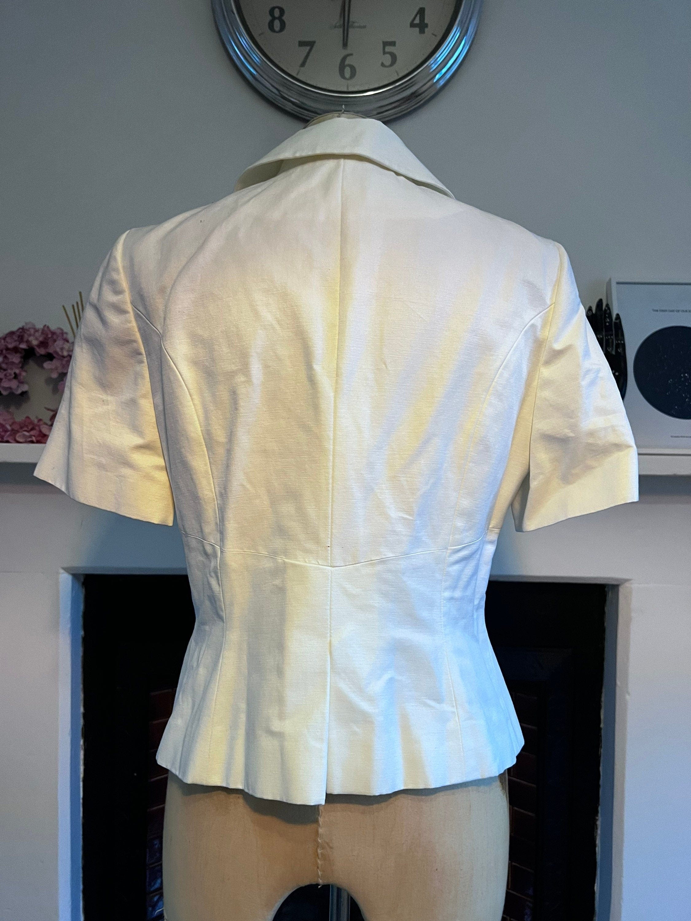 White discount peplum blazer