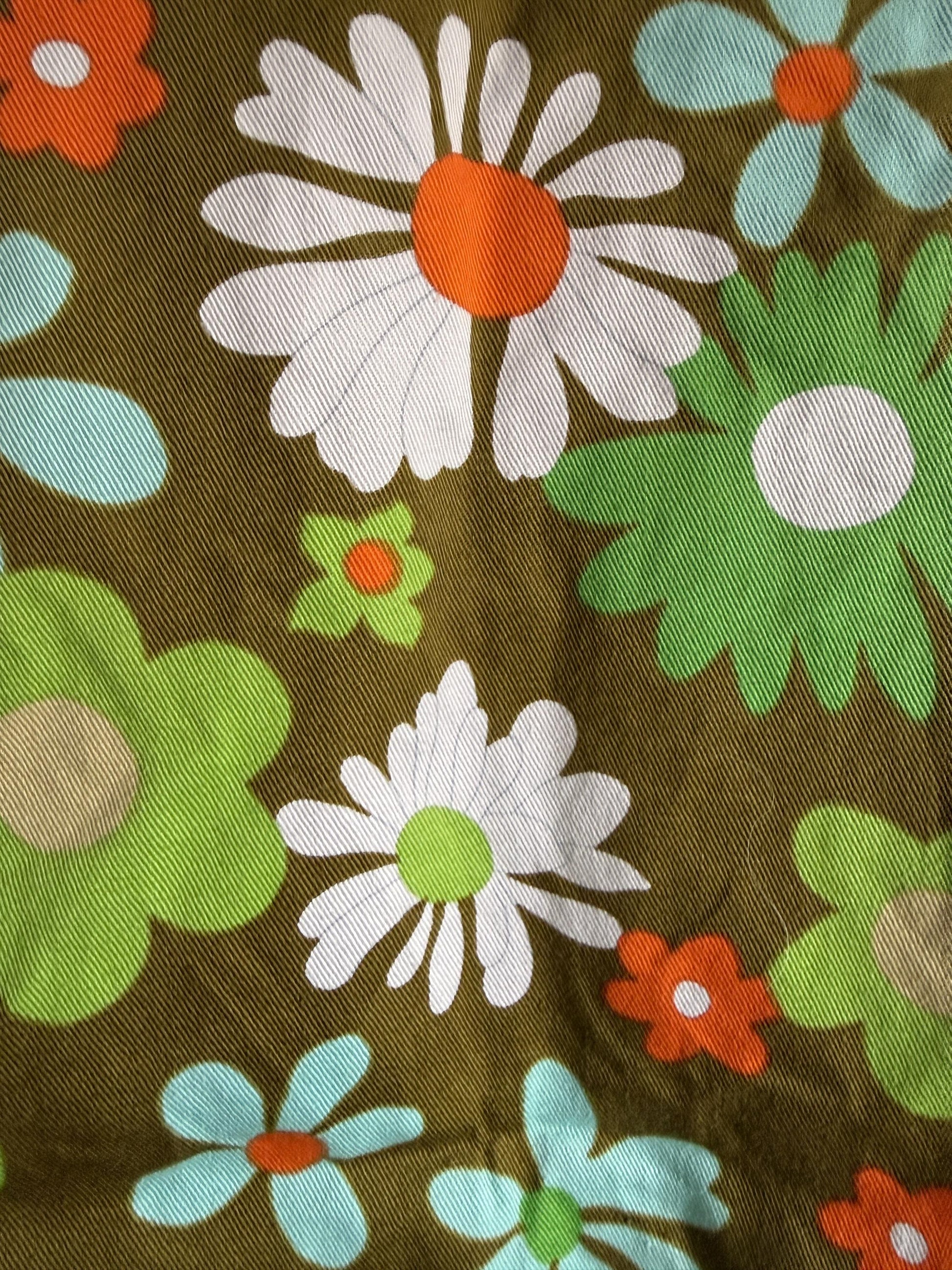 Cuckoo Green Flower Power Children's Tunic Vintage 1960s 70s Cuckoo Girls Floral Tunic Size 28 | Flower Power Children's Clothing