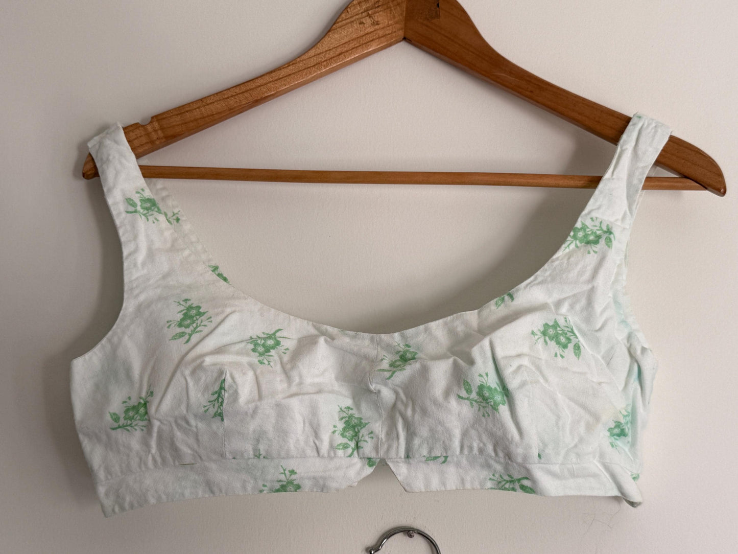 Vintage Liberty Fabric Two Piece Set | 1970s Floral Crop Top & Maxi Skirt | White Green Co-Ord | Cottagecore Summer Outfit | Boho Vintage