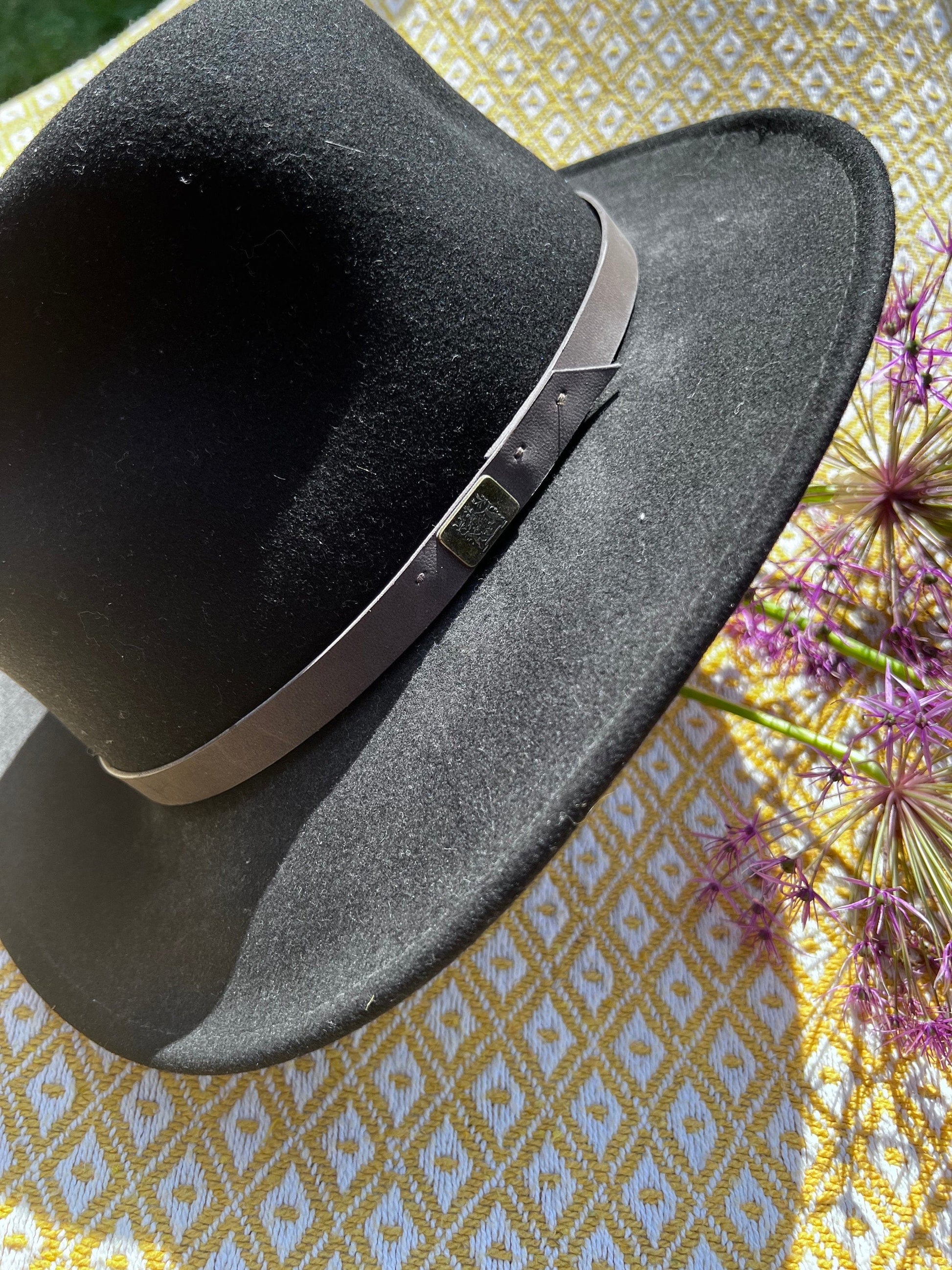 Mens 1940’s Style Felt Fedora Semi Wide Brim Black Grosgrain Ribbon Felt , Wartime Fashions , 1940’s Fedora Mens Hat , 1940’s Hat , Fedora
