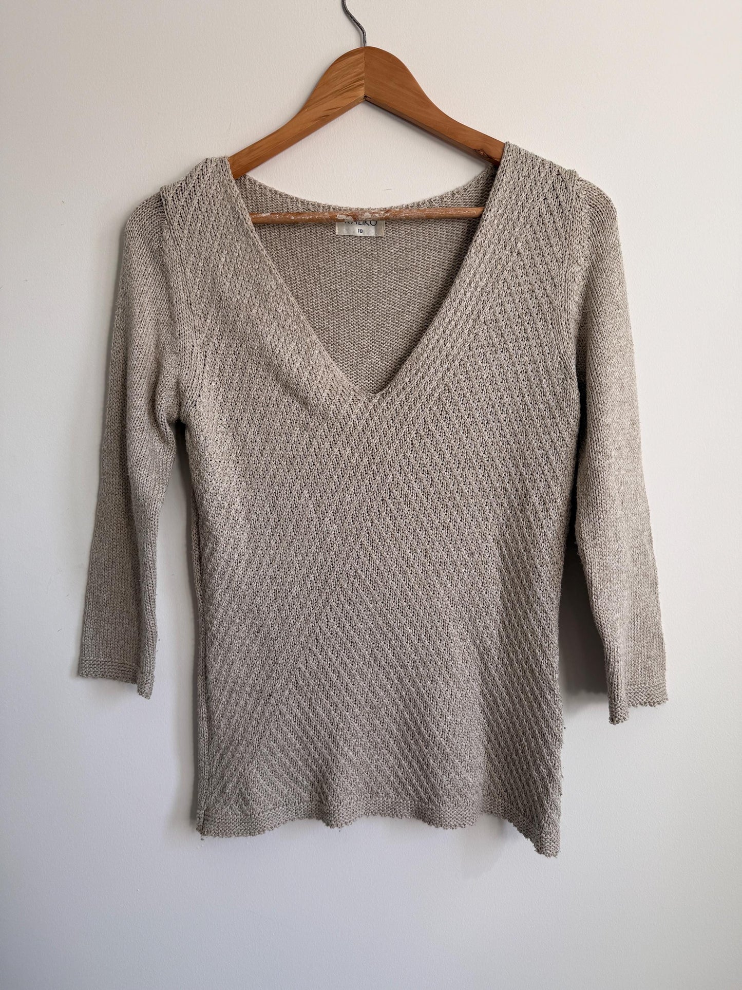 Neutral Knit Jumper Oatmeal V Neck Sweater Lightweight Acrylic Knit Natural Minimalist Capsule Wardrobe Spring Knit Vintage Style