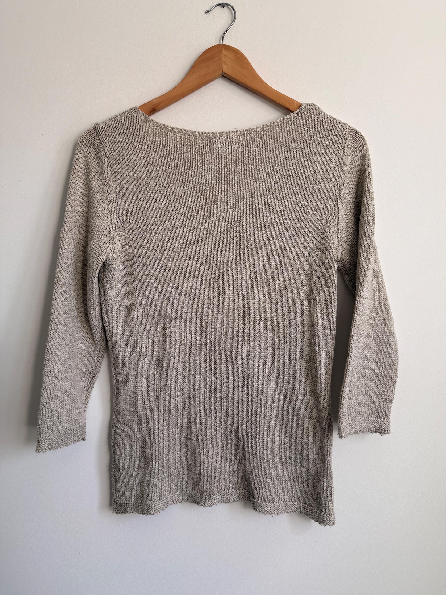 Neutral Knit Jumper Oatmeal V Neck Sweater Lightweight Acrylic Knit Natural Minimalist Capsule Wardrobe Spring Knit Vintage Style