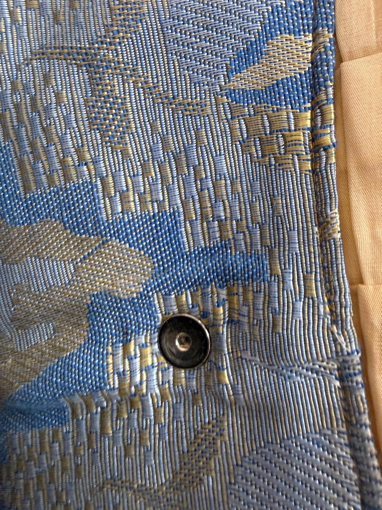 Vintage 1930s British Made Chinoiserie Brocade Envelope Clutch Bag – Blue Gold Evening Purse