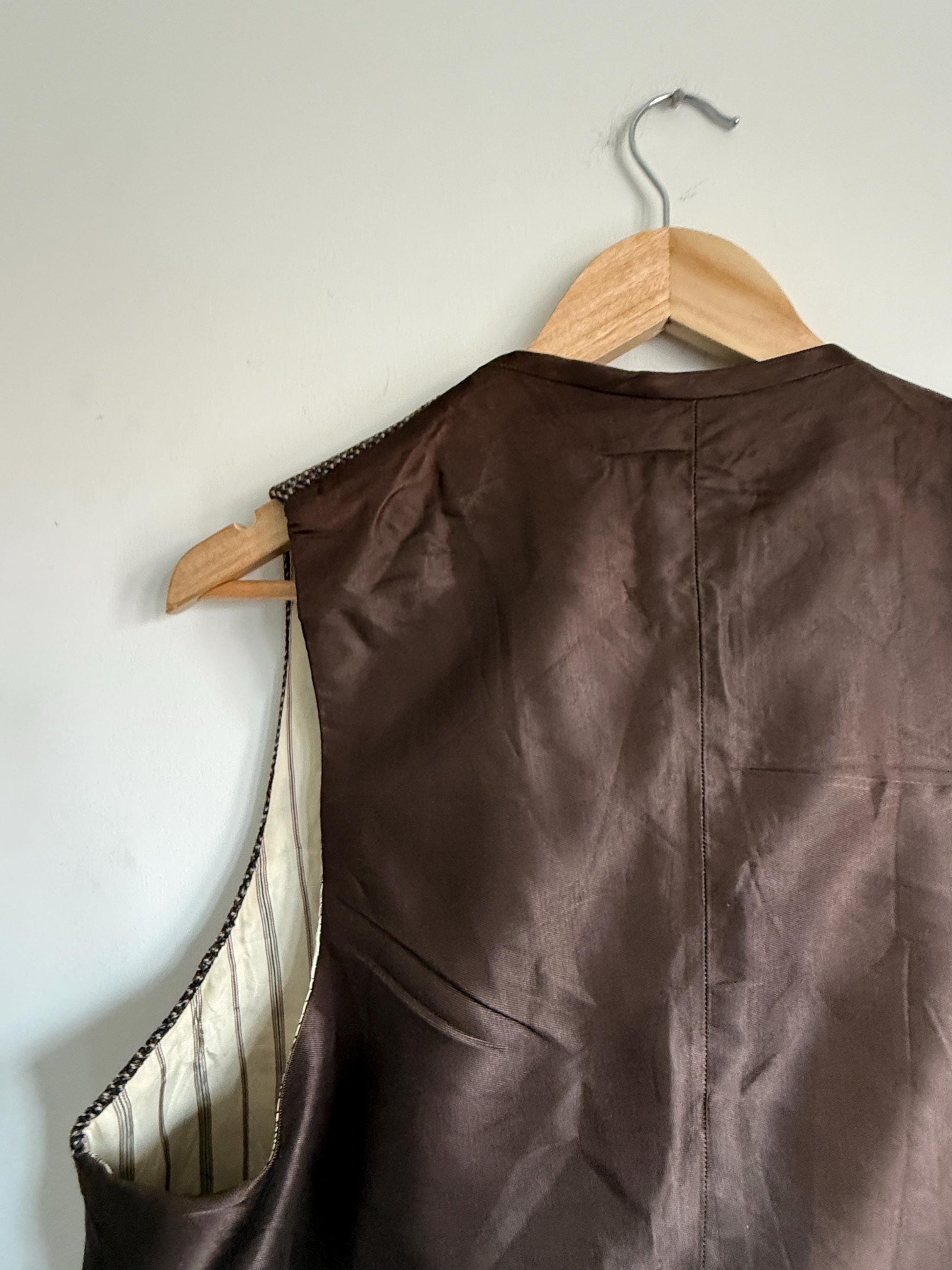 Vintage 1940s 1950s Adamsons Tweed Waistcoat Brown Wool Shooting Country Gentleman