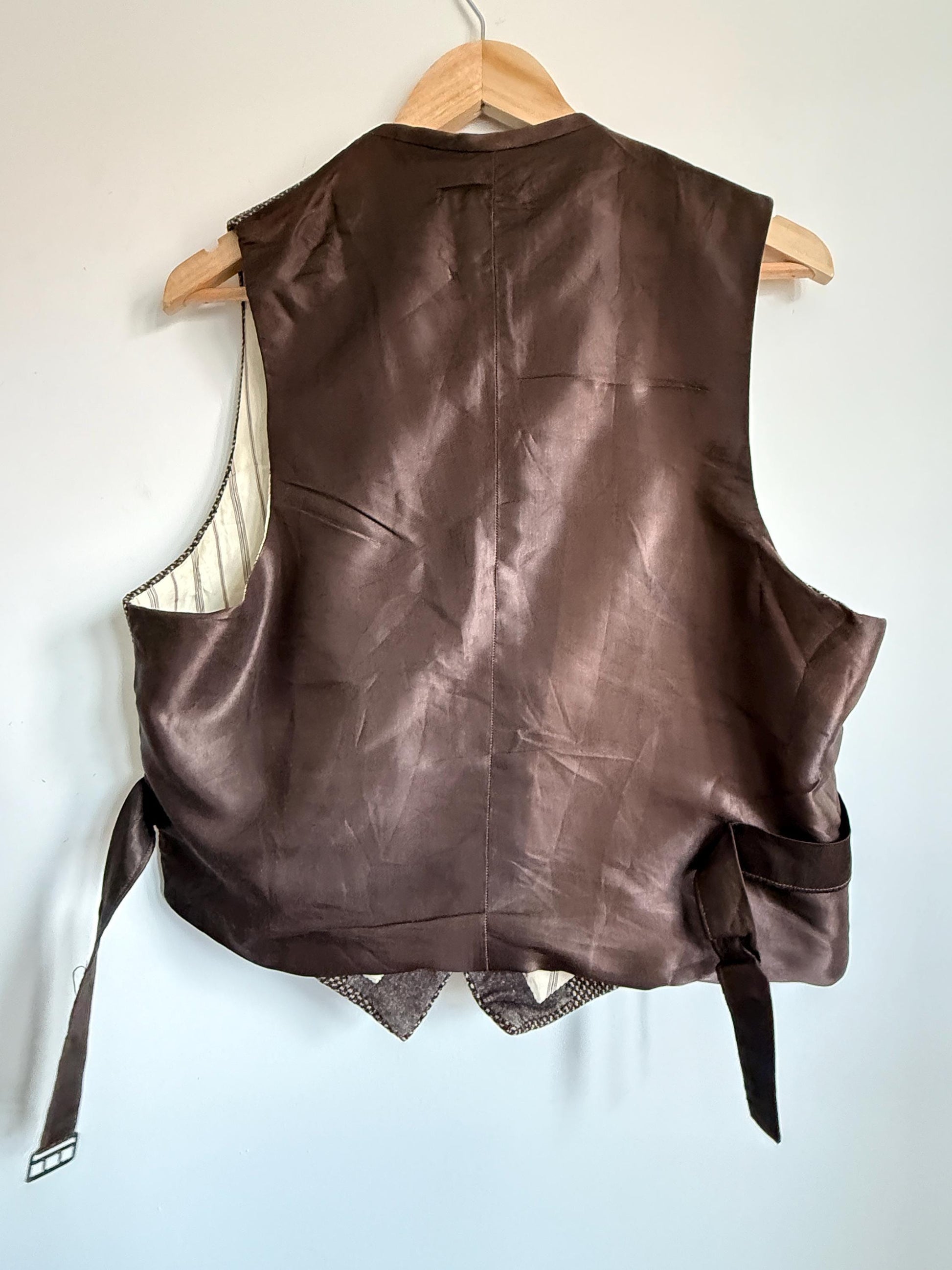 Vintage 1940s 1950s Adamsons Tweed Waistcoat Brown Wool Shooting Country Gentleman