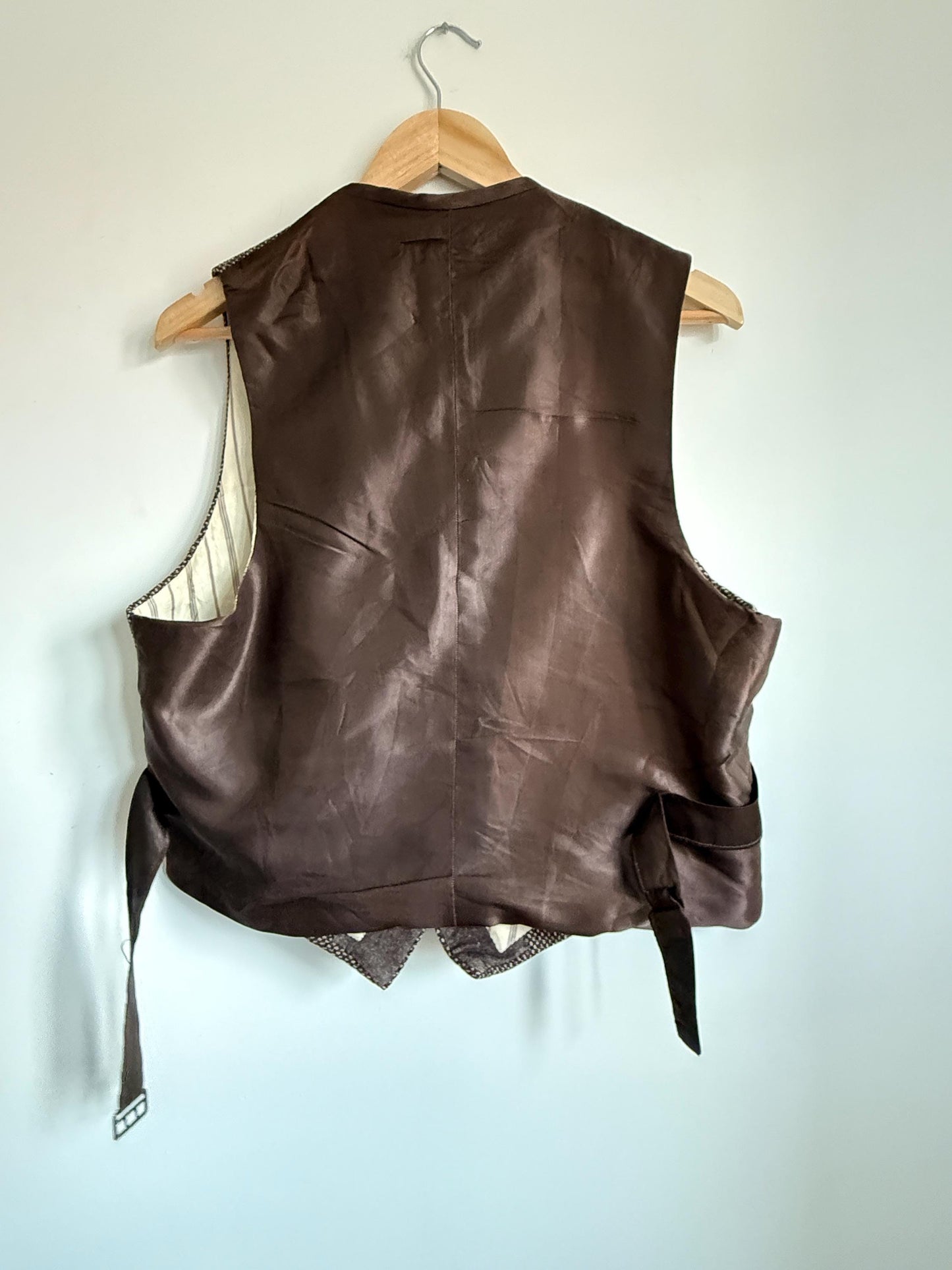 Vintage 1940s 1950s Adamsons Tweed Waistcoat Brown Wool Shooting Country Gentleman