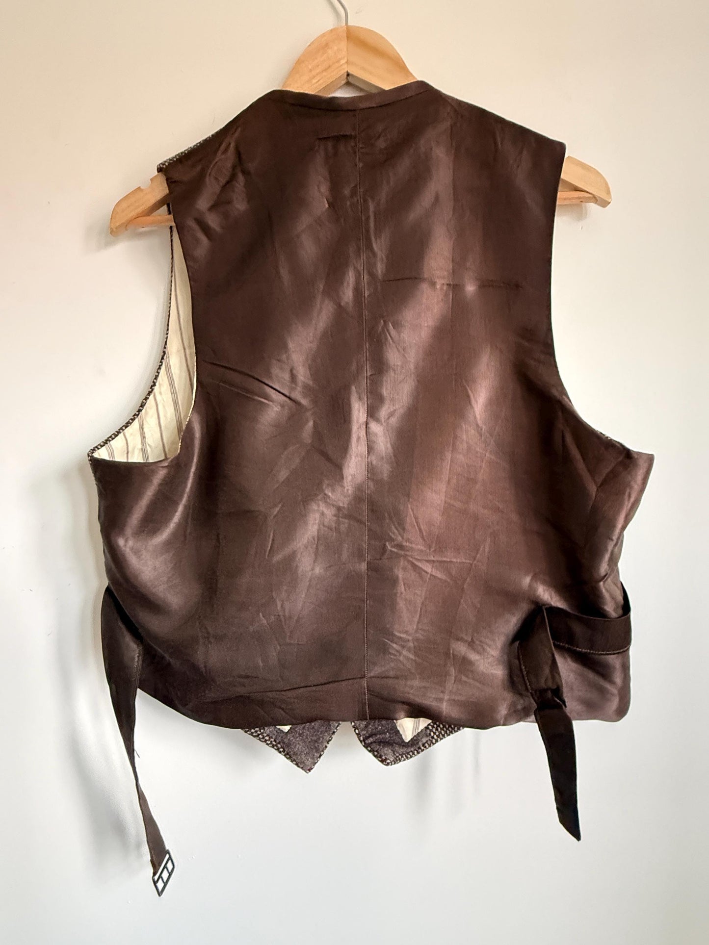 Vintage 1940s 1950s Adamsons Tweed Waistcoat Brown Wool Shooting Country Gentleman