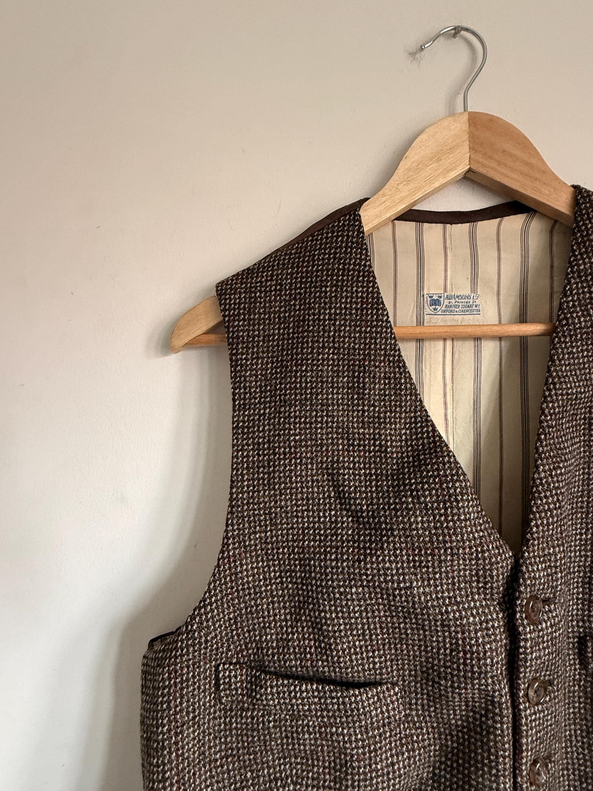 Vintage 1940s 1950s Adamsons Tweed Waistcoat Brown Wool Shooting Country Gentleman