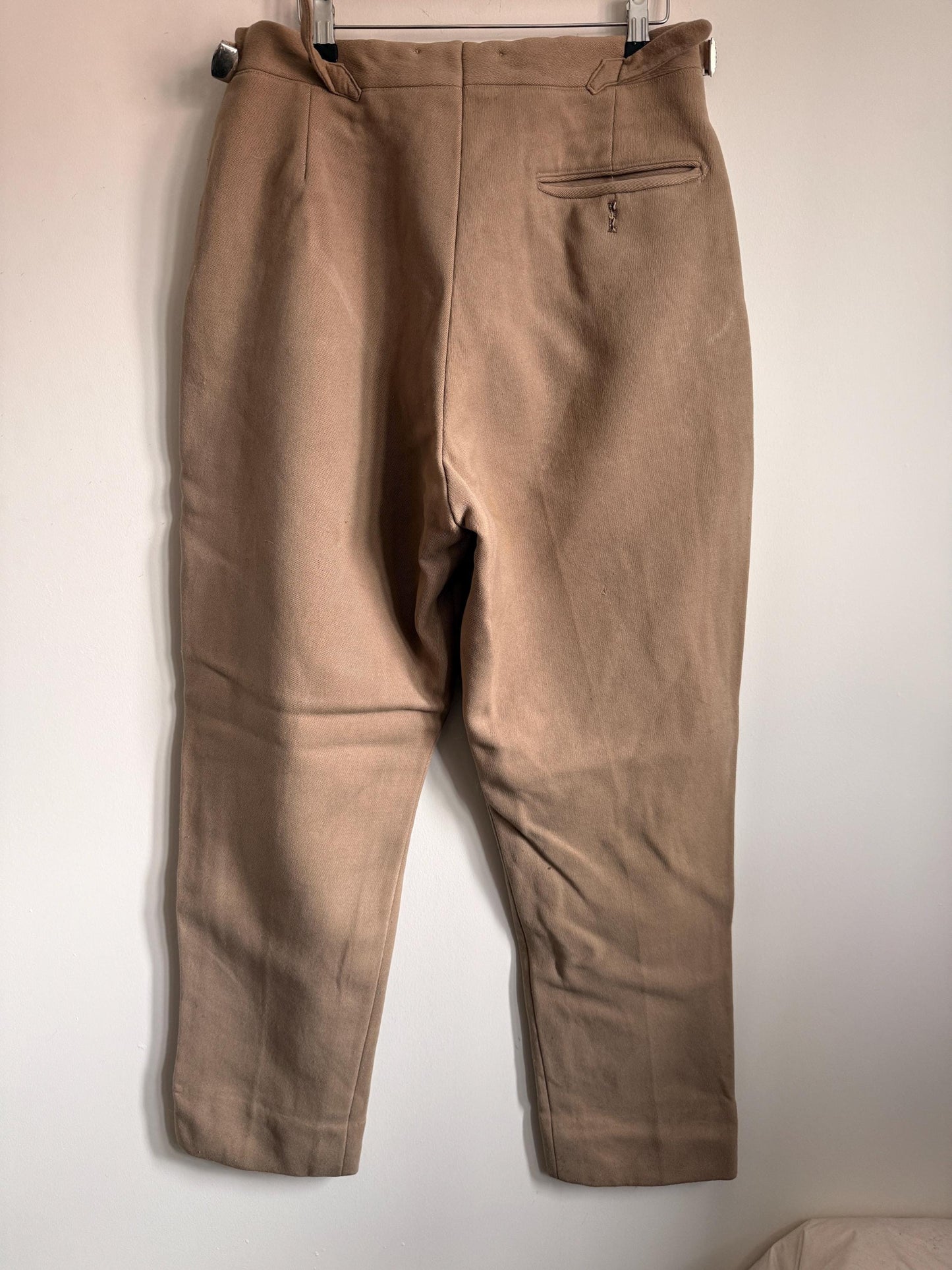 Vintage 1940s 1950s Adamsons Wool Flannel Trousers | High Waisted Pleated Men's Trousers | Brown Tailored Trousers | Made in England | 30W