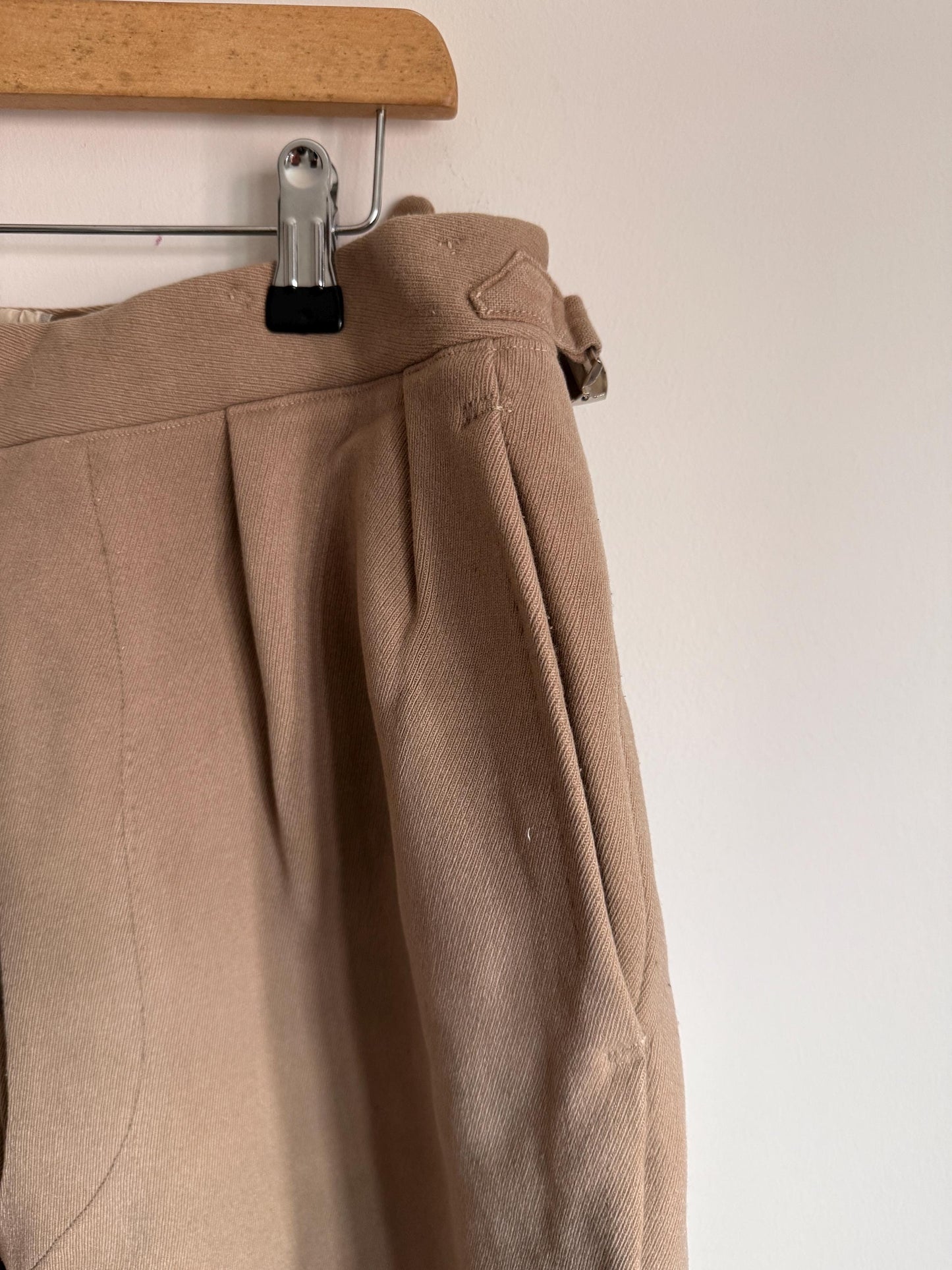 Vintage 1940s 1950s Adamsons Wool Flannel Trousers | High Waisted Pleated Men's Trousers | Brown Tailored Trousers | Made in England | 30W