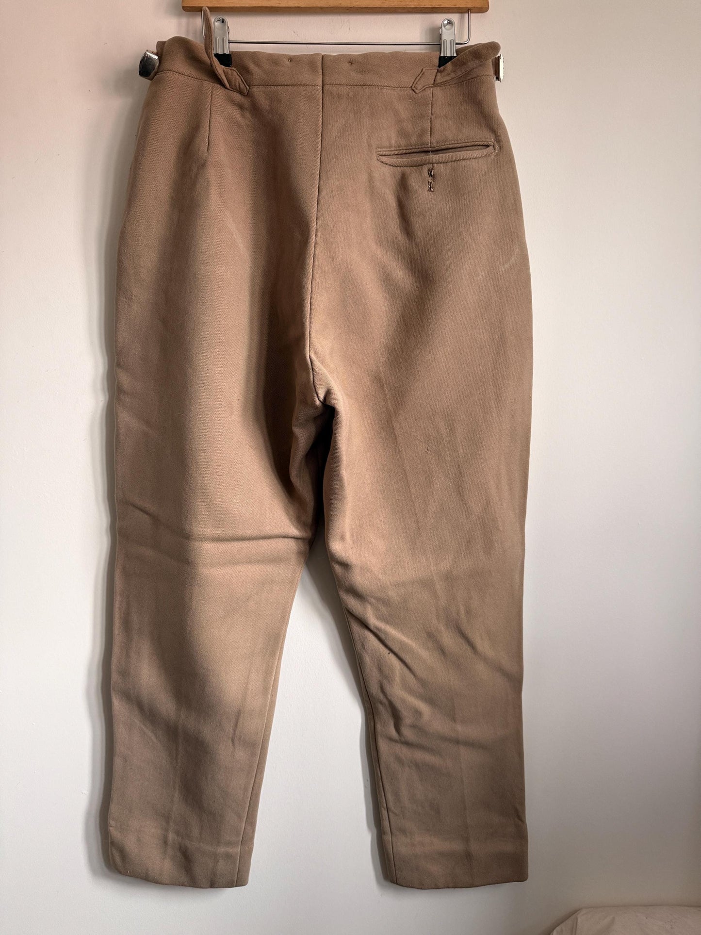 Vintage 1940s 1950s Adamsons Wool Flannel Trousers | High Waisted Pleated Men's Trousers | Brown Tailored Trousers | Made in England | 30W