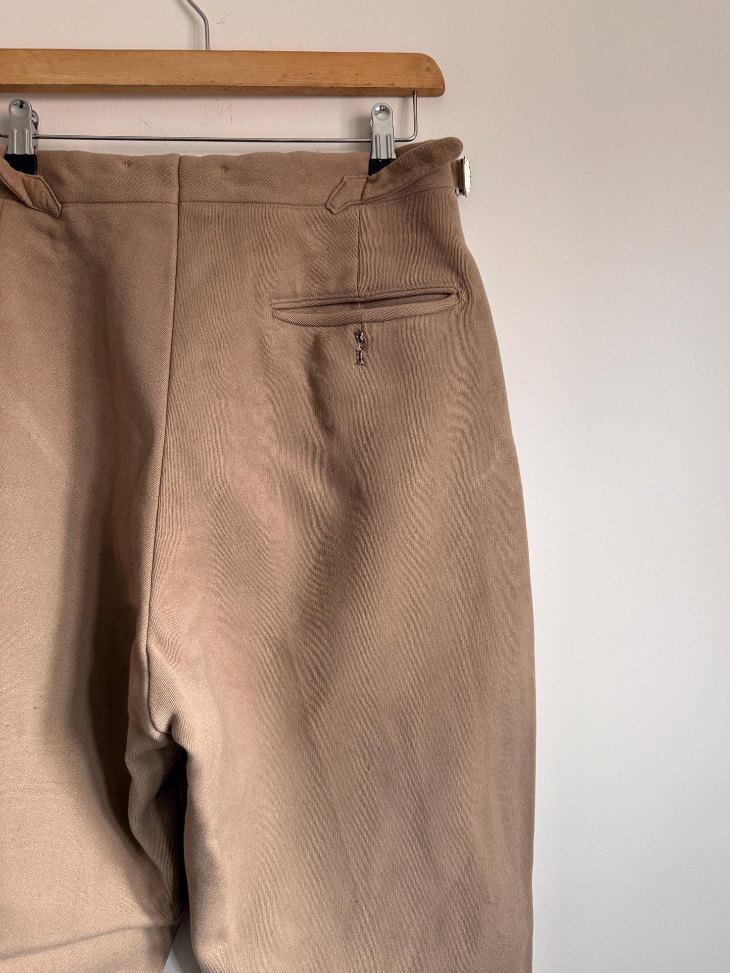 Vintage 1940s 1950s Adamsons Wool Flannel Trousers | High Waisted Pleated Men's Trousers | Brown Tailored Trousers | Made in England | 30W