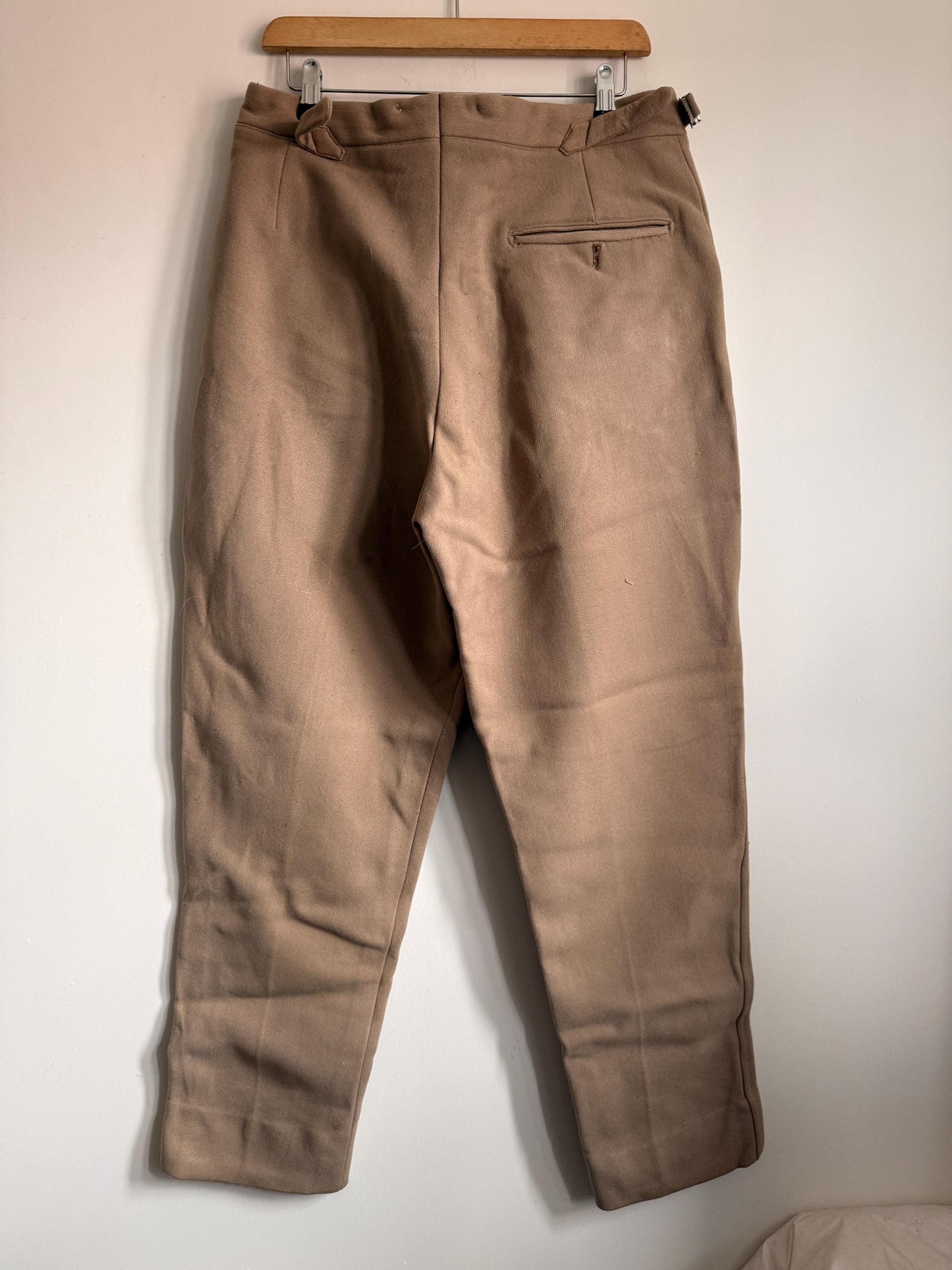 Vintage 1940s 1950s Adamsons Wool Flannel Trousers | High Waisted Pleated Men's Trousers | Brown Tailored Trousers | Made in England | 32W