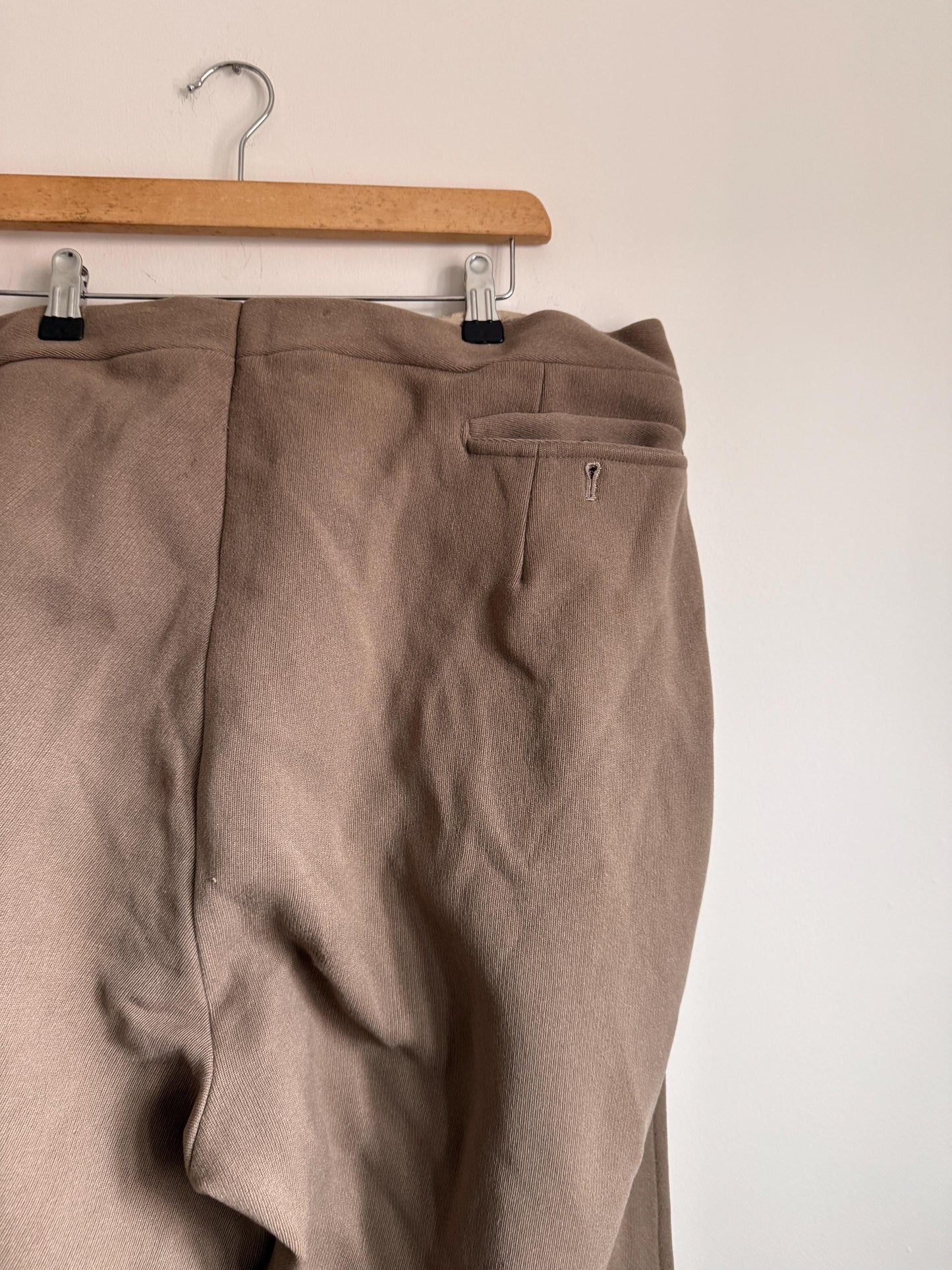 Vintage 1940s 1950s Brown Wool Trousers | High Waisted Button Fly Tailored Men's Pants | British Heritage Wool Trousers | Brace Button Waist