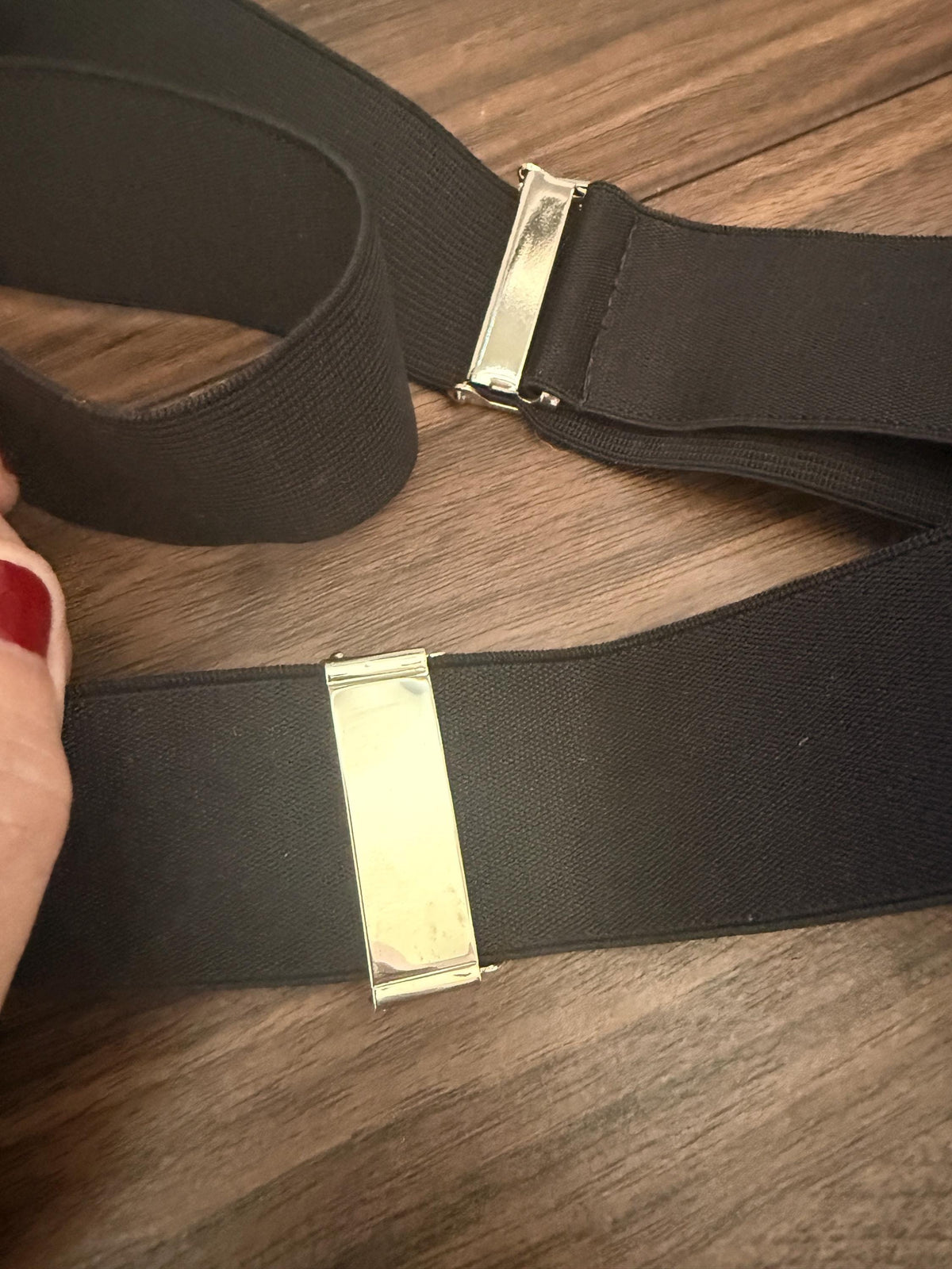 Vintage 1950s 60s Men's Black Braces – Gold Tone Clip Formal Trouser Suspenders